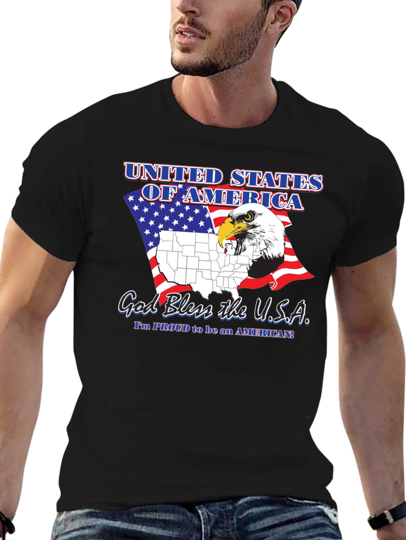 Patriotic USA Eagle Graphic T-Shirt