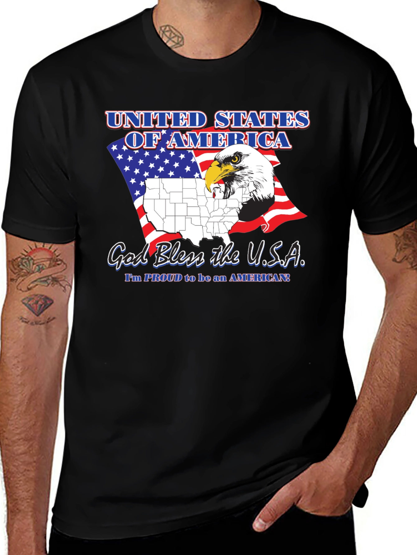 Patriotic USA Eagle Graphic T-Shirt