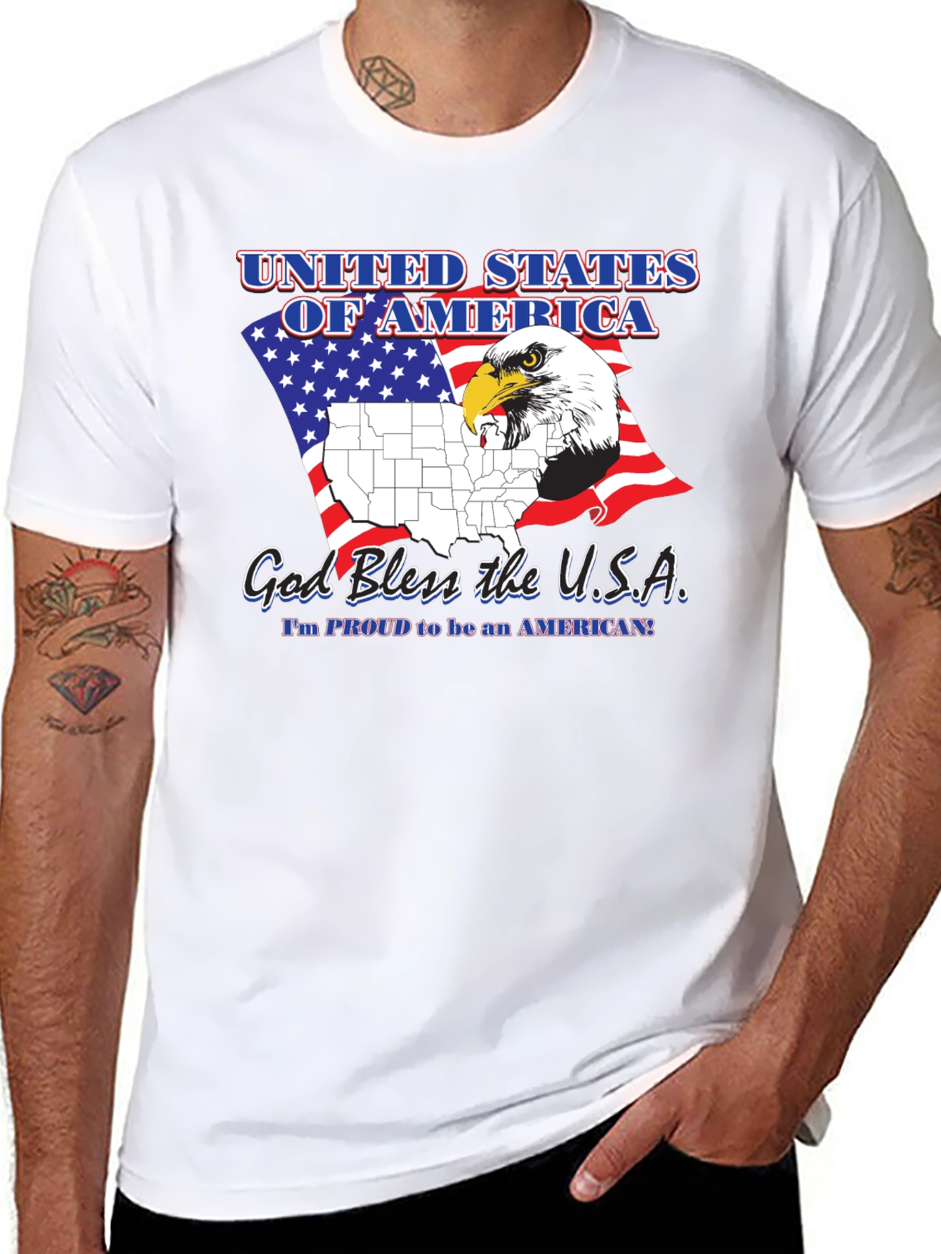 Patriotic USA Eagle Graphic T-Shirt
