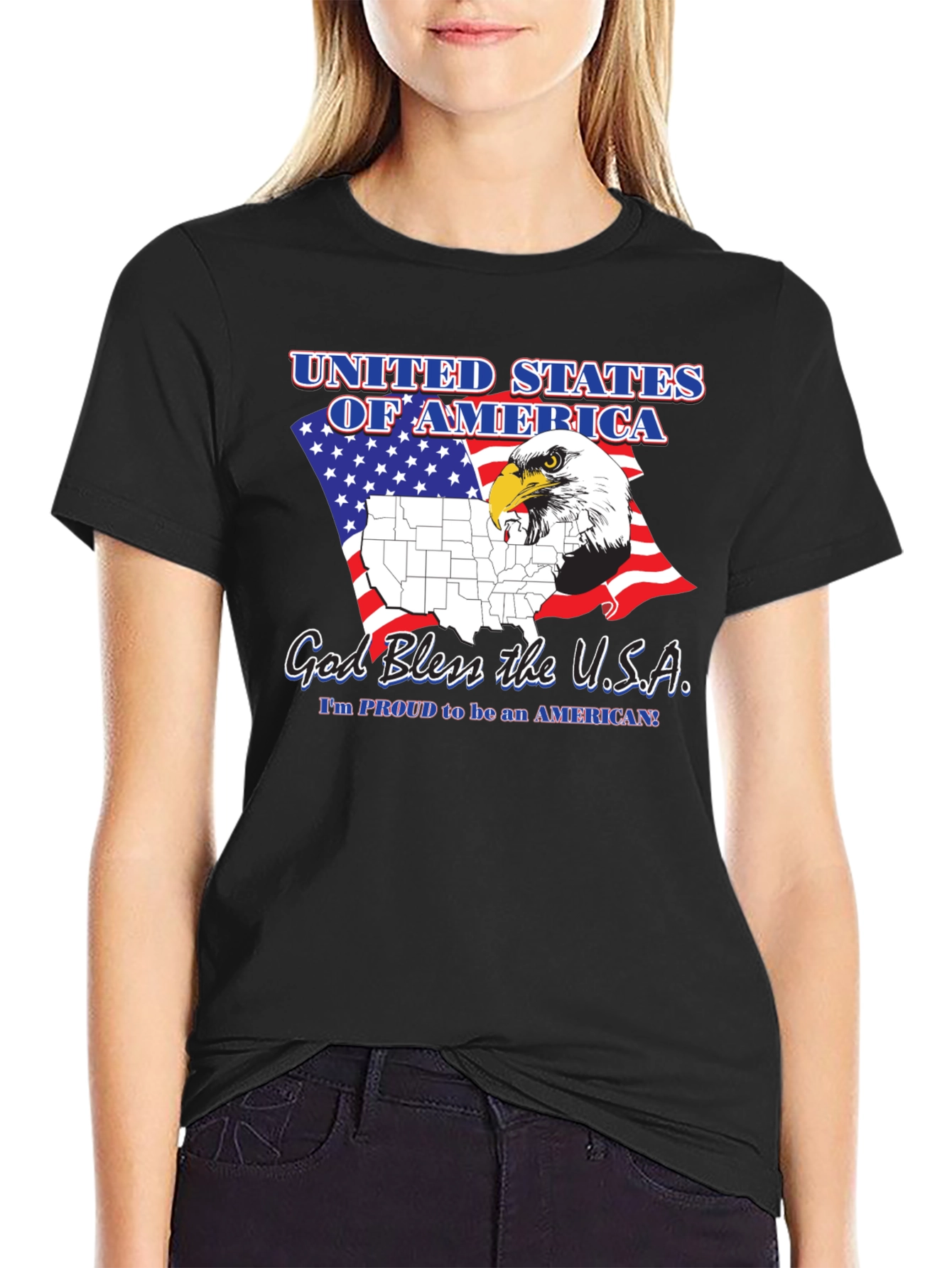 Patriotic USA Eagle Graphic T-Shirt