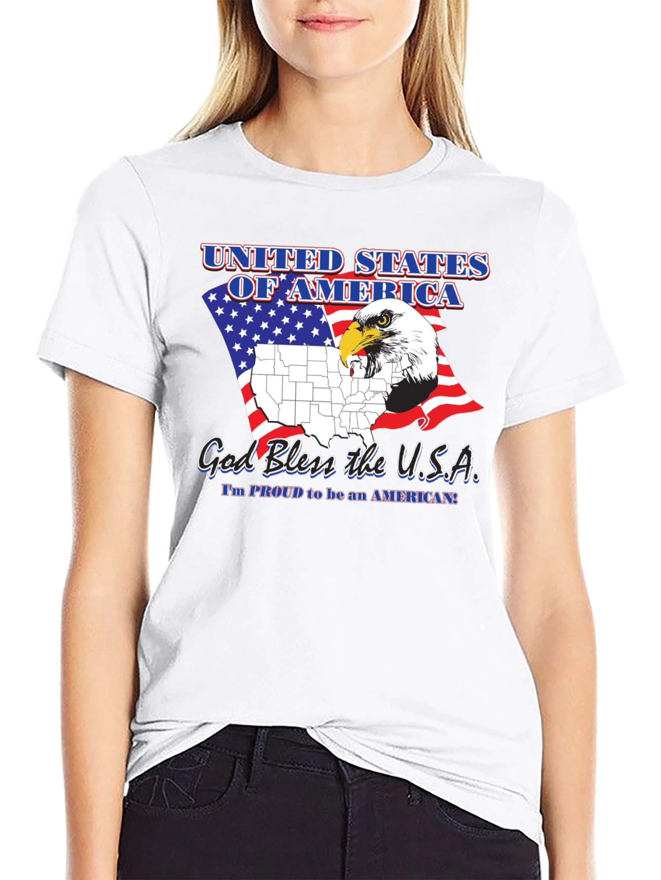 Patriotic USA Eagle Graphic T-Shirt