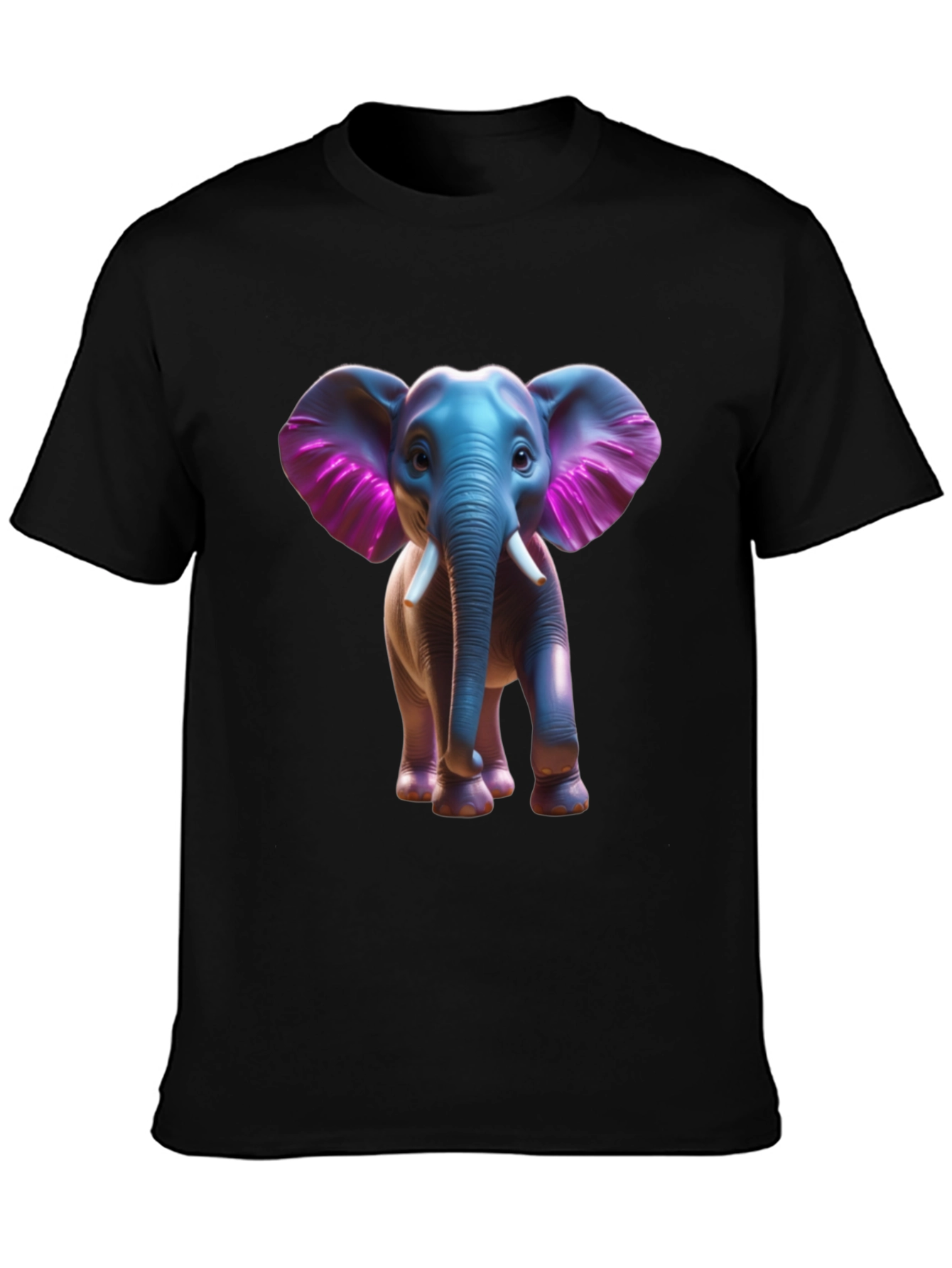 Elephant Graphic Tee - Stylish Black Cotton T-Shirt