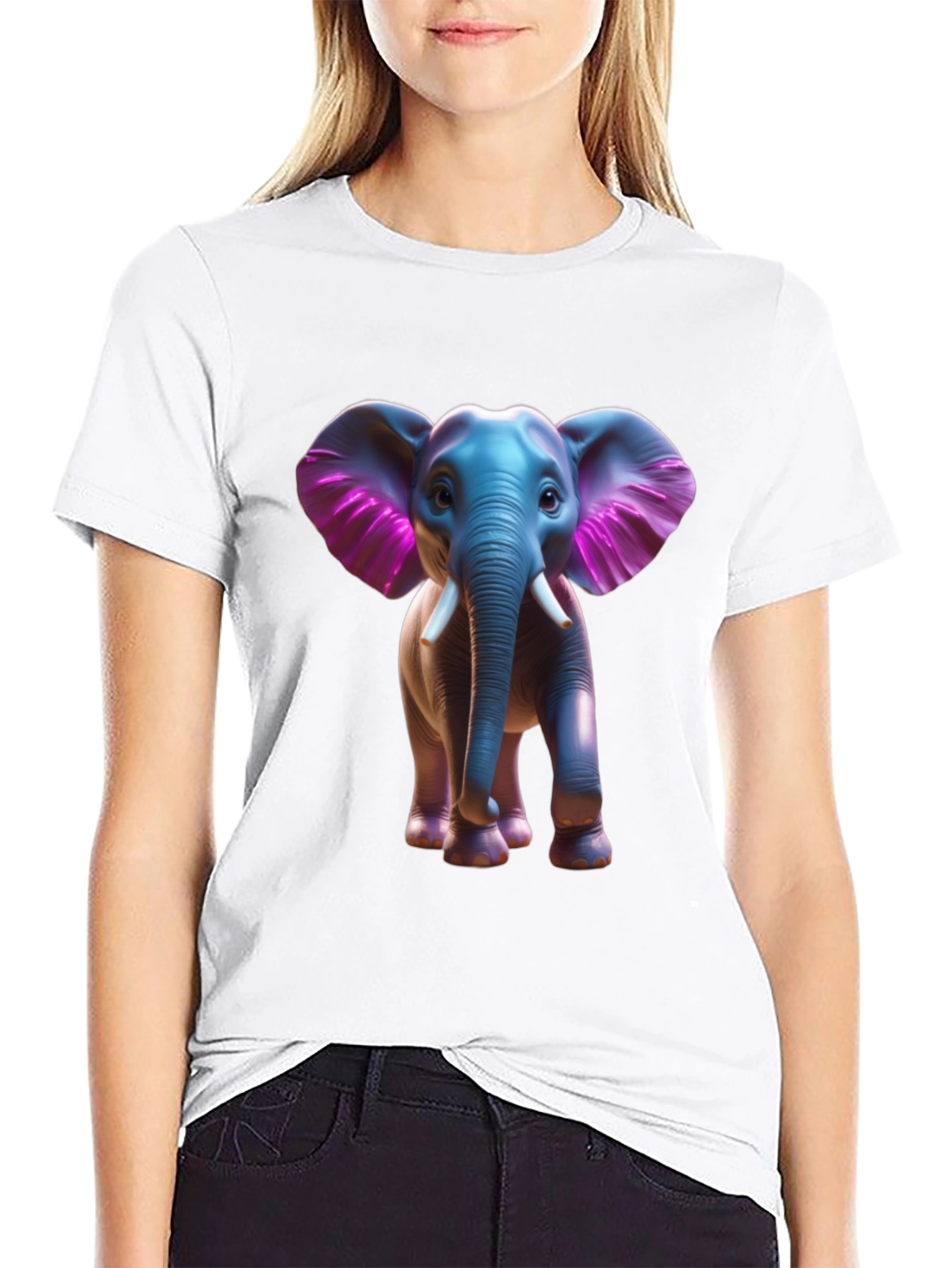 Elephant Graphic Tee - Stylish Black Cotton T-Shirt