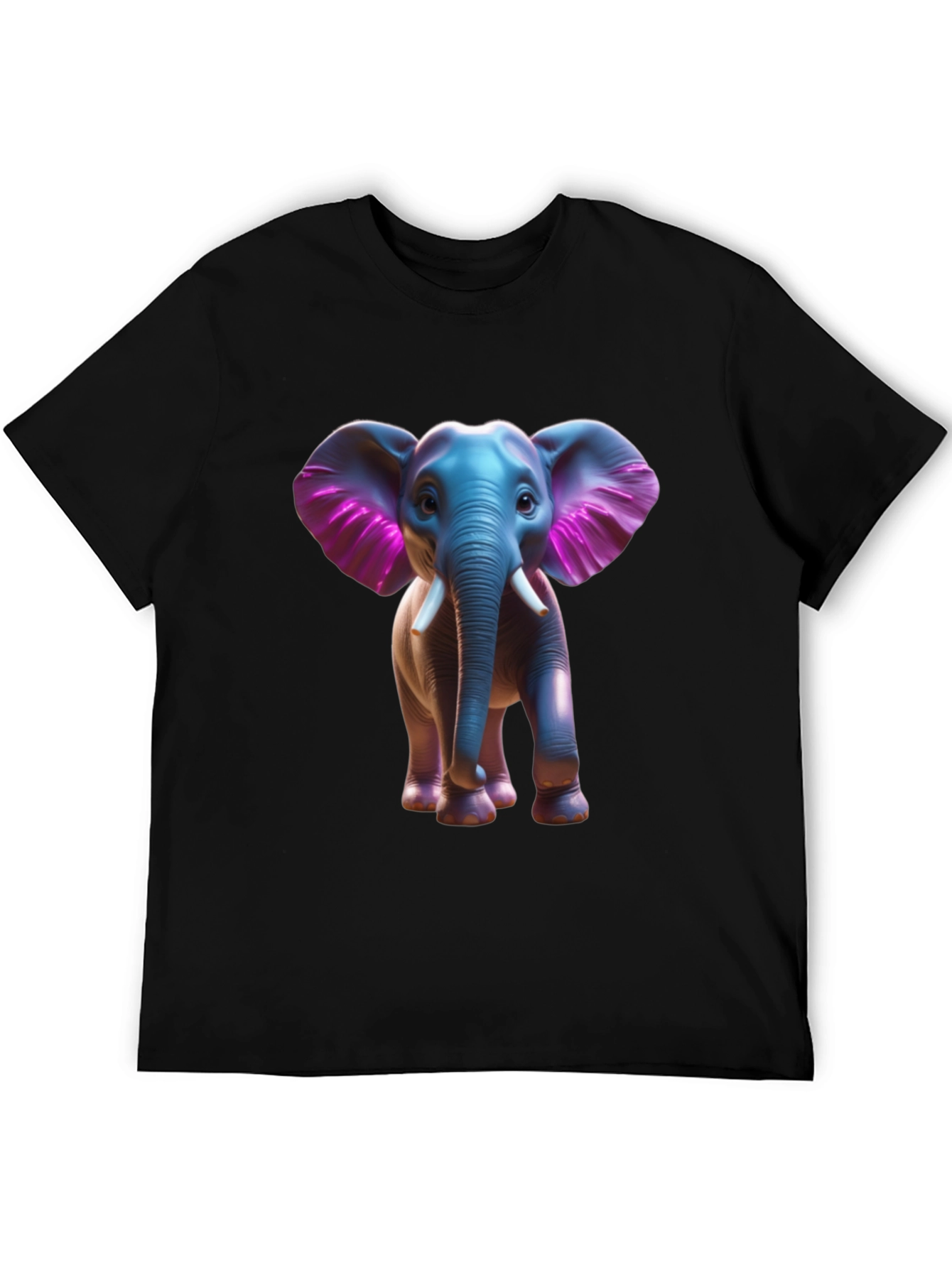 Elephant Graphic Tee - Stylish Black Cotton T-Shirt