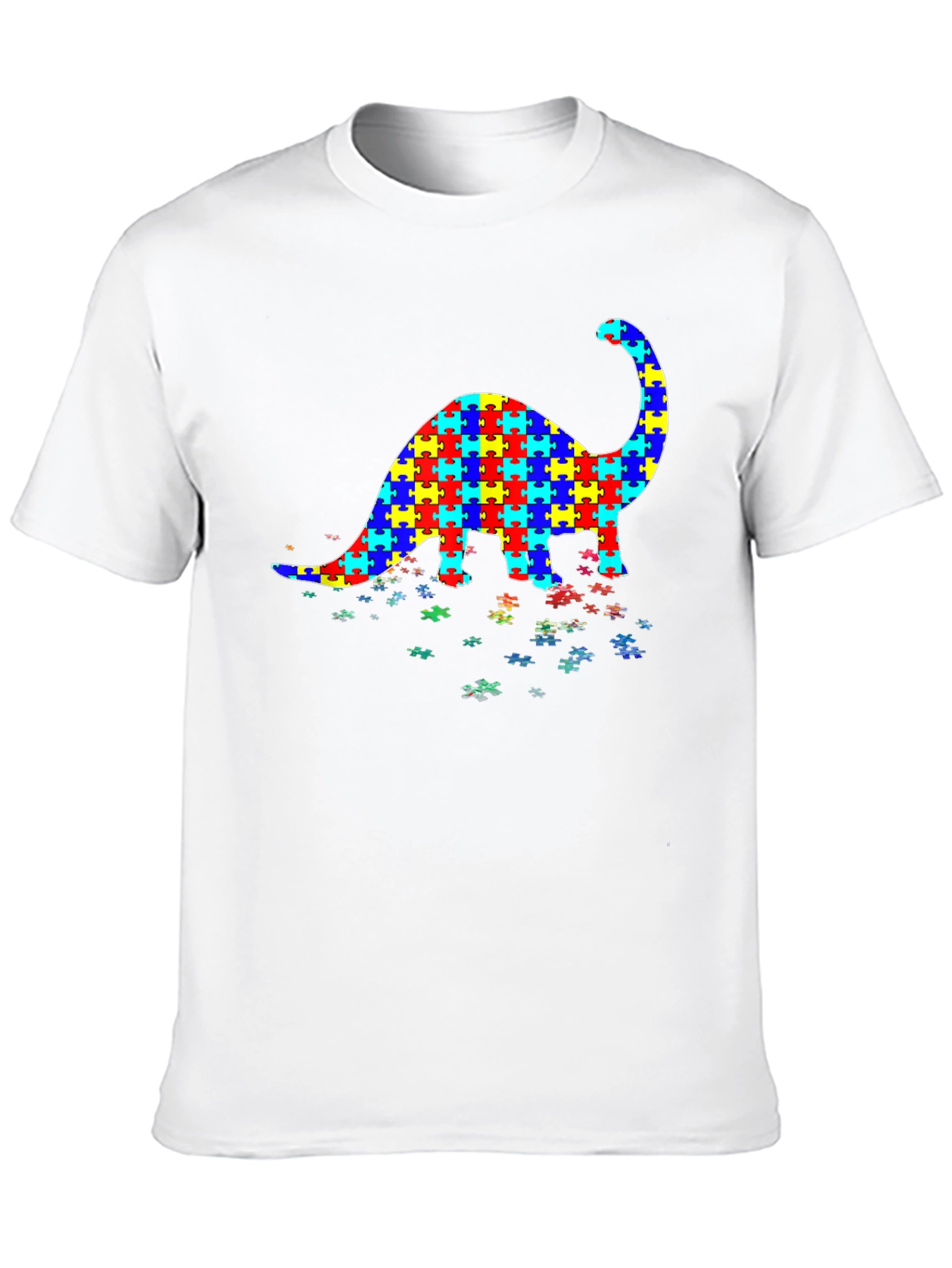 Dinosaur Puzzle Piece Autism Awareness T-Shirt
