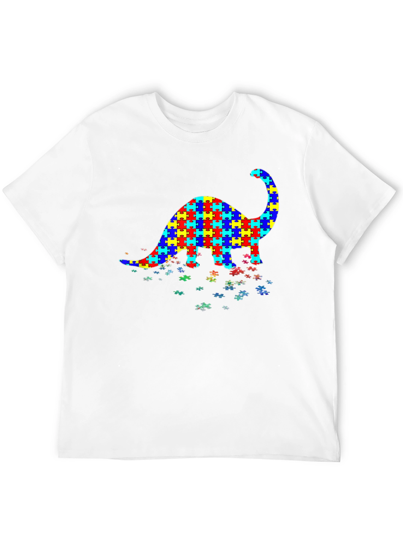 Dinosaur Puzzle Piece Autism Awareness T-Shirt