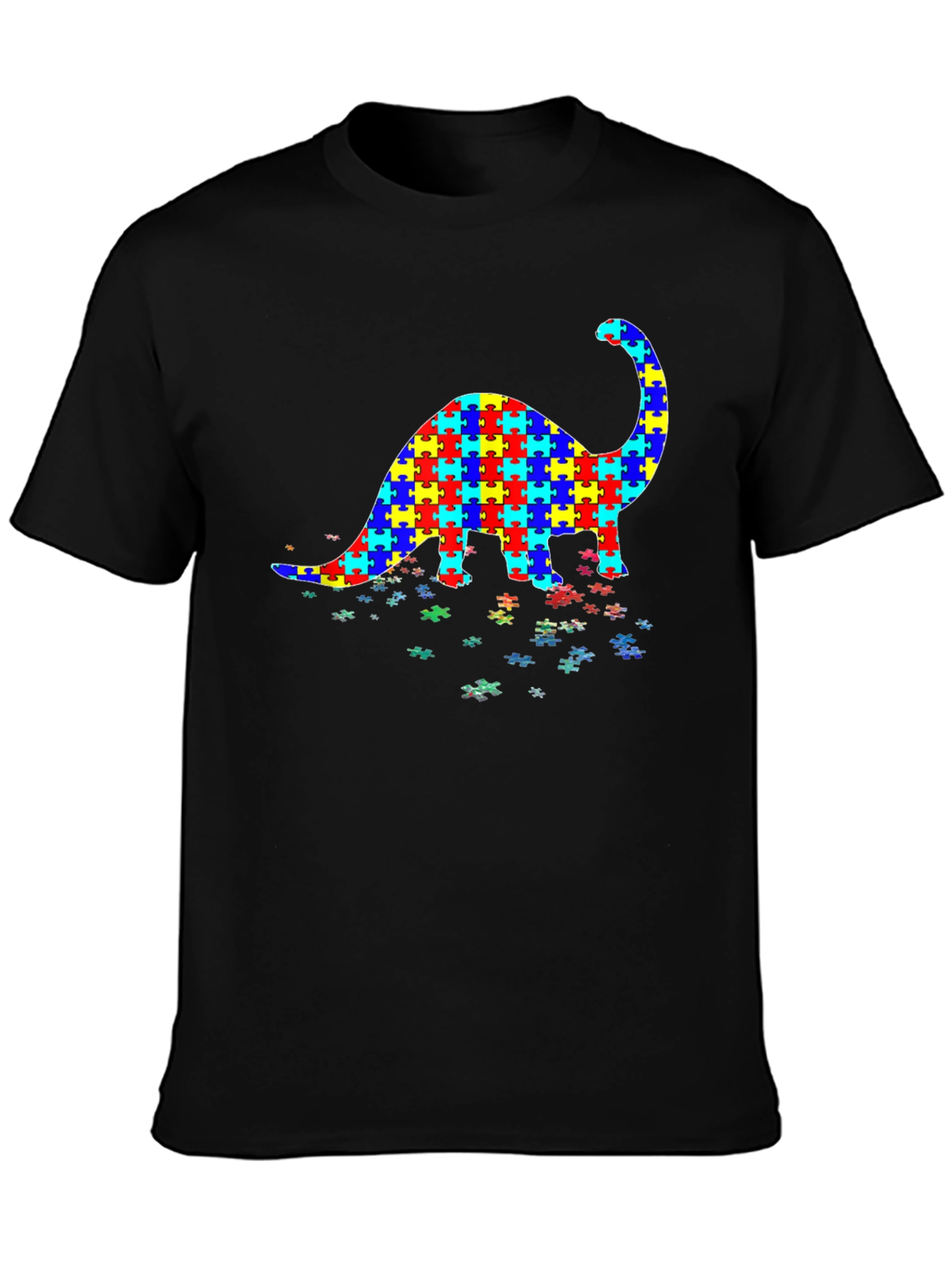 Dinosaur Puzzle Piece Autism Awareness T-Shirt