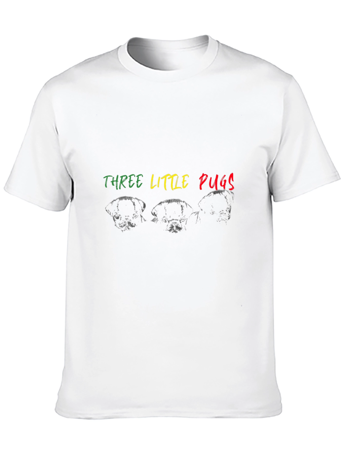 Three Little Pugs Graphic Tee - Black