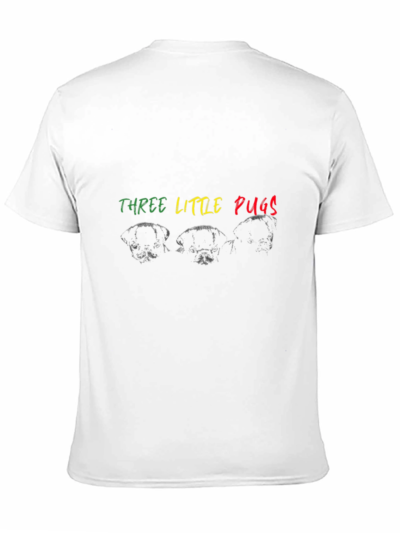 Three Little Pugs Graphic Tee - Black