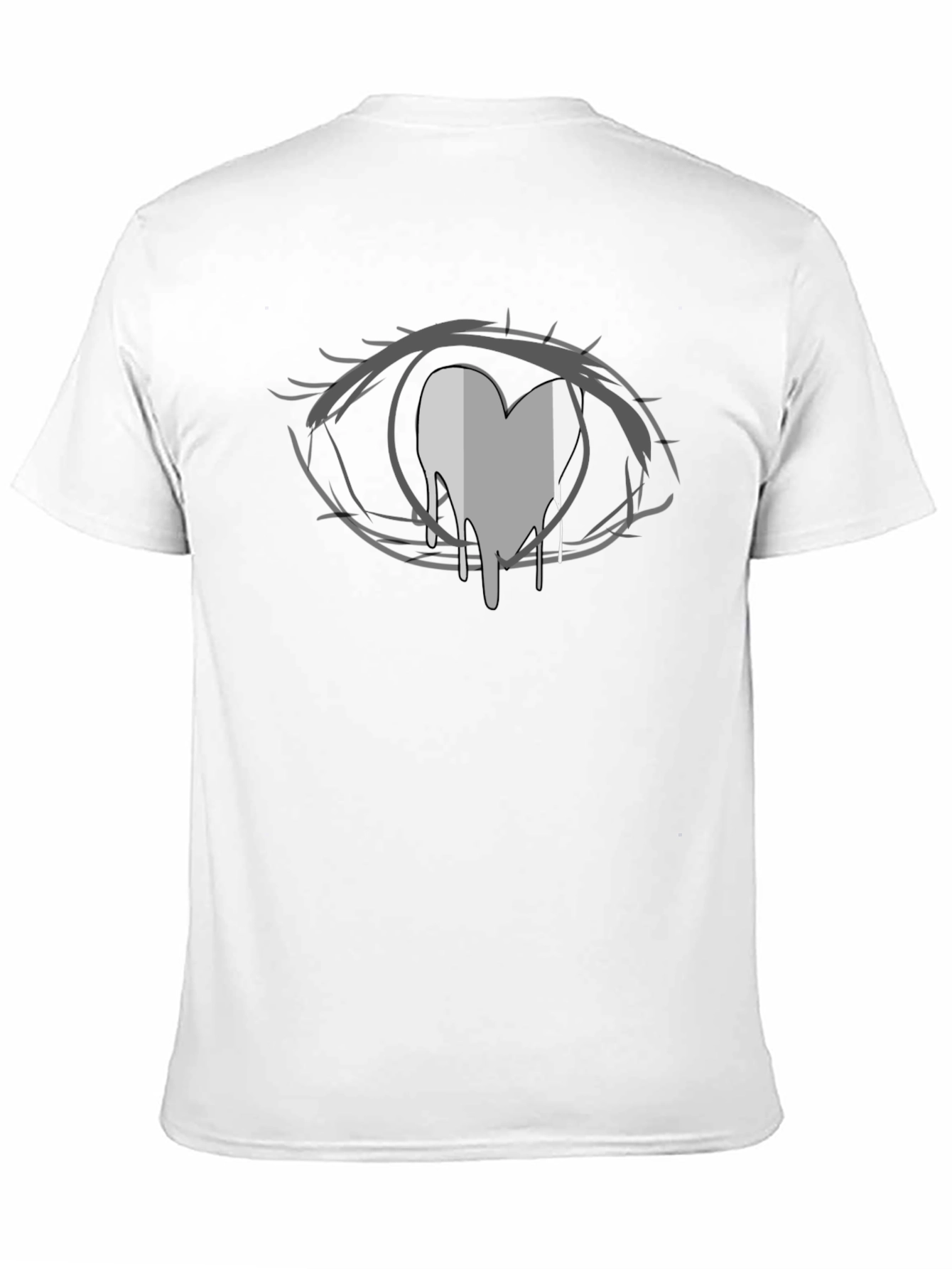 Anime Eye Heart Drip Black T-Shirt