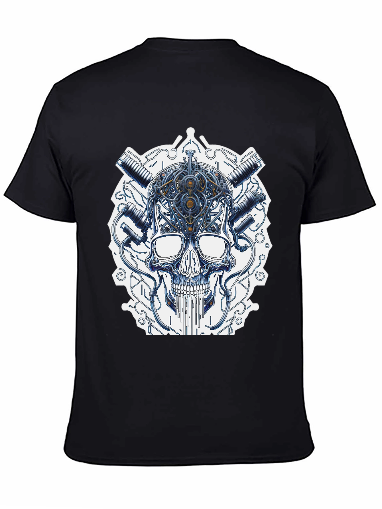 Cyberpunk Skull Graphic T-Shirt