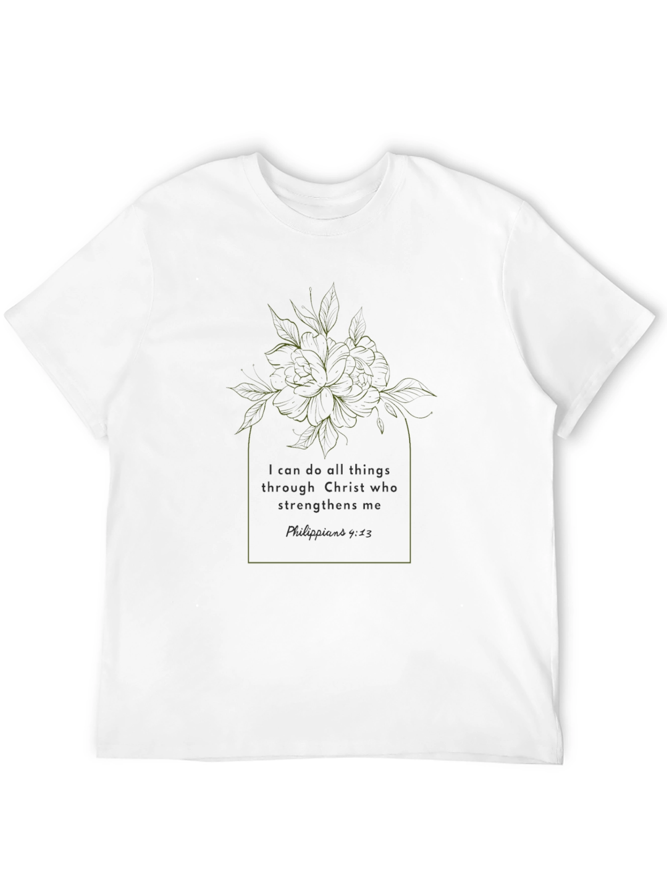 Inspirational Floral T-Shirt - Philippians 4:13