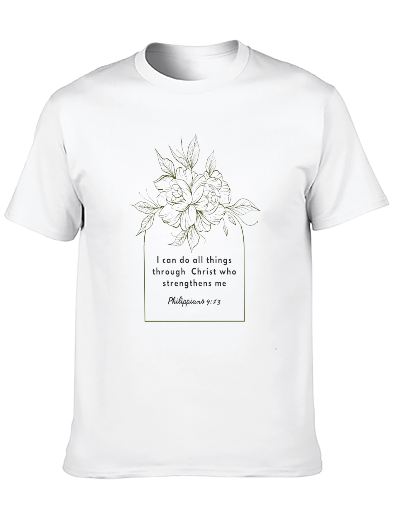 Inspirational Floral T-Shirt - Philippians 4:13