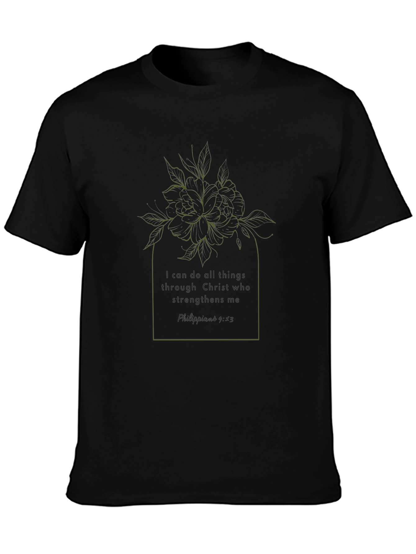 Inspirational Floral T-Shirt - Philippians 4:13