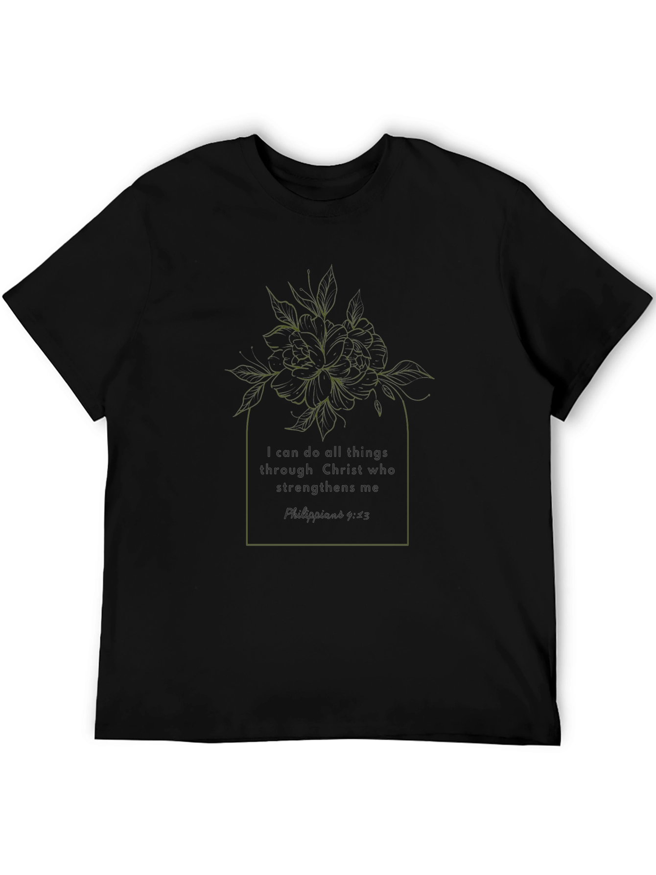 Inspirational Floral T-Shirt - Philippians 4:13
