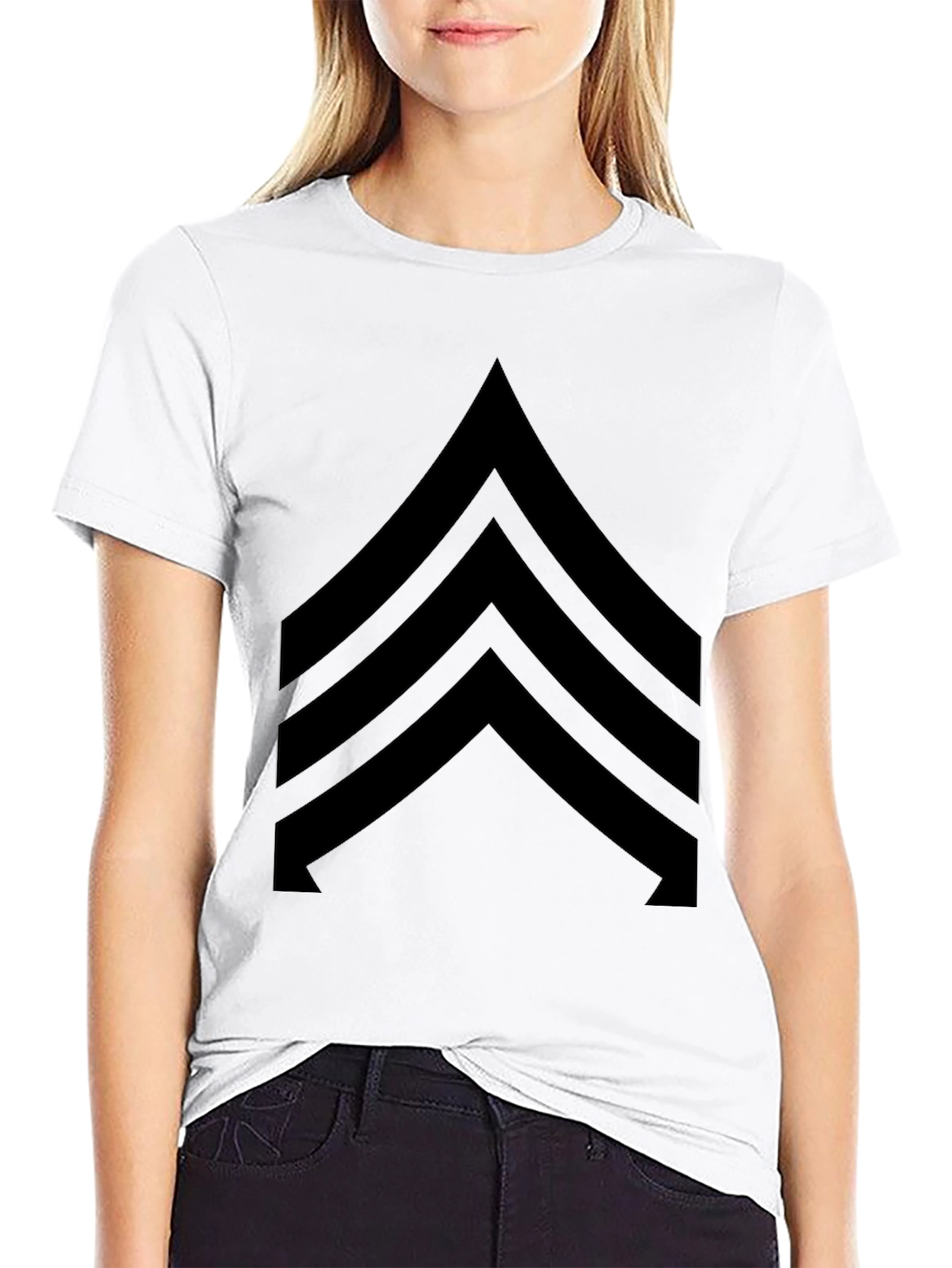 Black Sergeant Stripes Graphic Tee