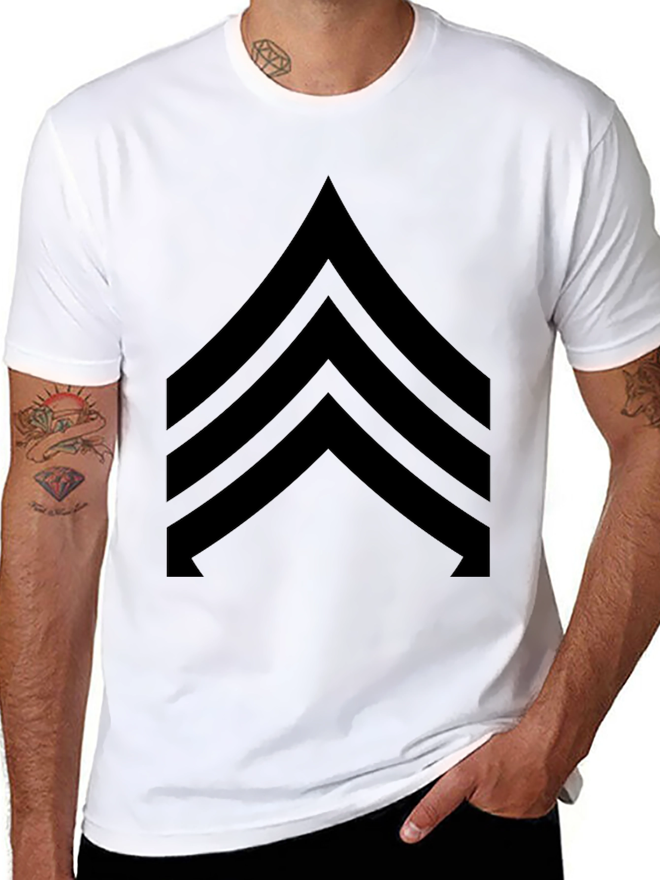 Black Sergeant Stripes Graphic Tee