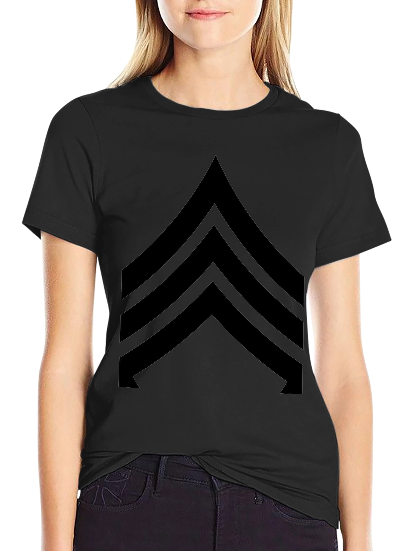 Black Sergeant Stripes Graphic Tee