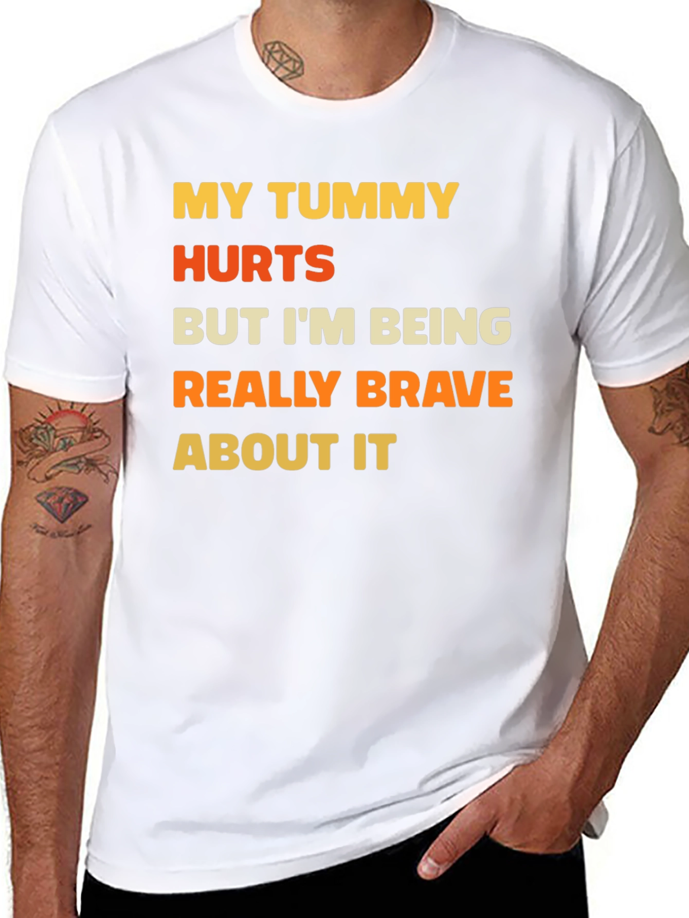Funny Tummy Hurts Brave Graphic Tee