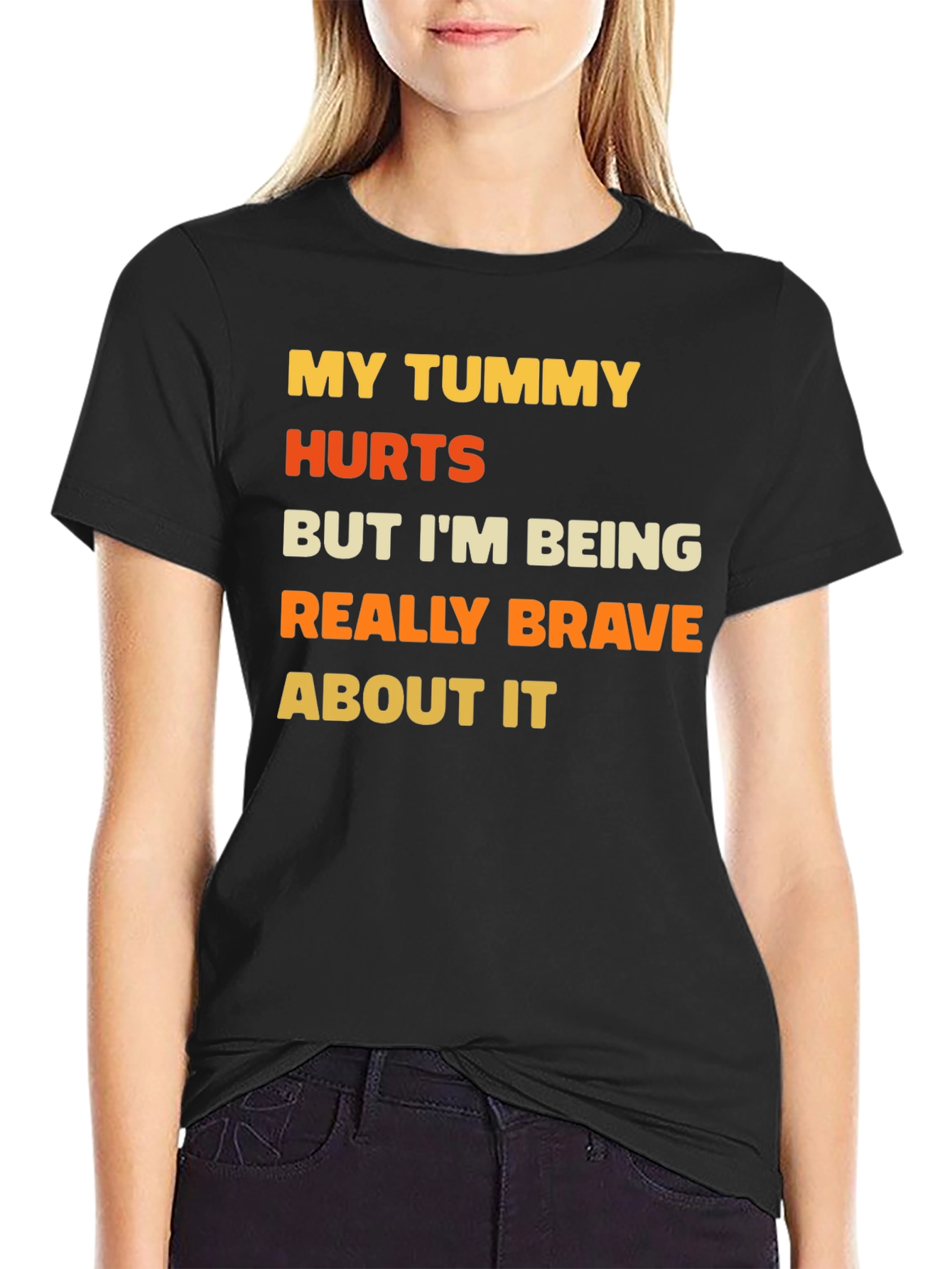 Funny Tummy Hurts Brave Graphic Tee