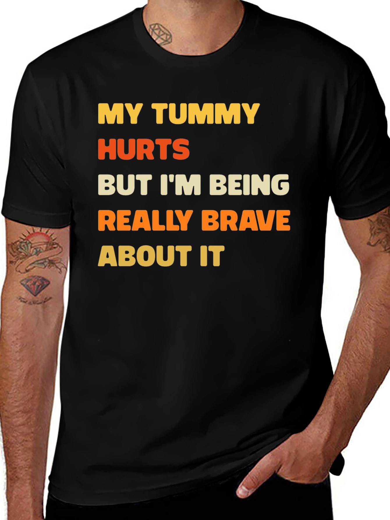 Funny Tummy Hurts Brave Graphic Tee