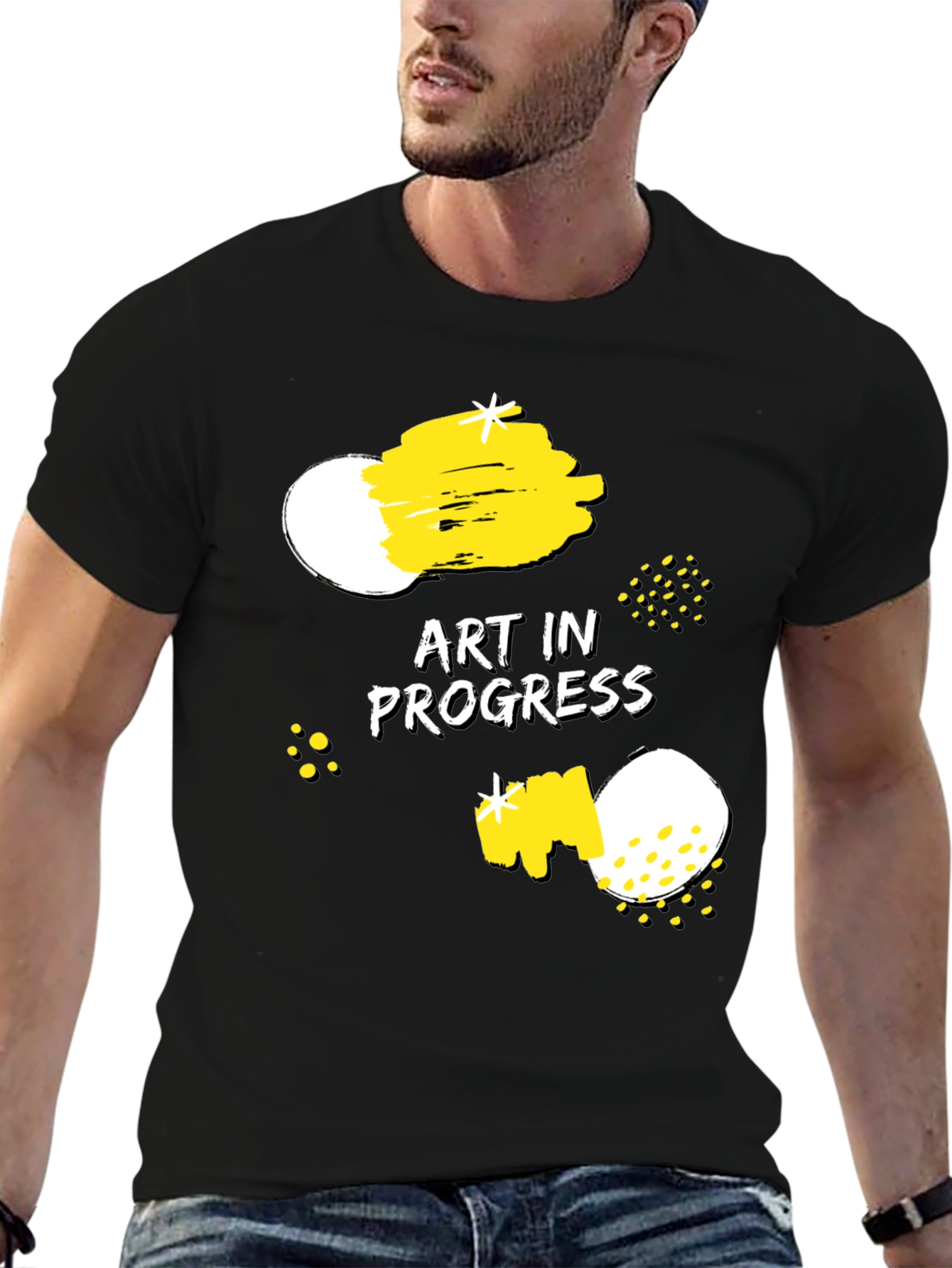 Art in Progress Graphic Tee - Modern Artistic Design