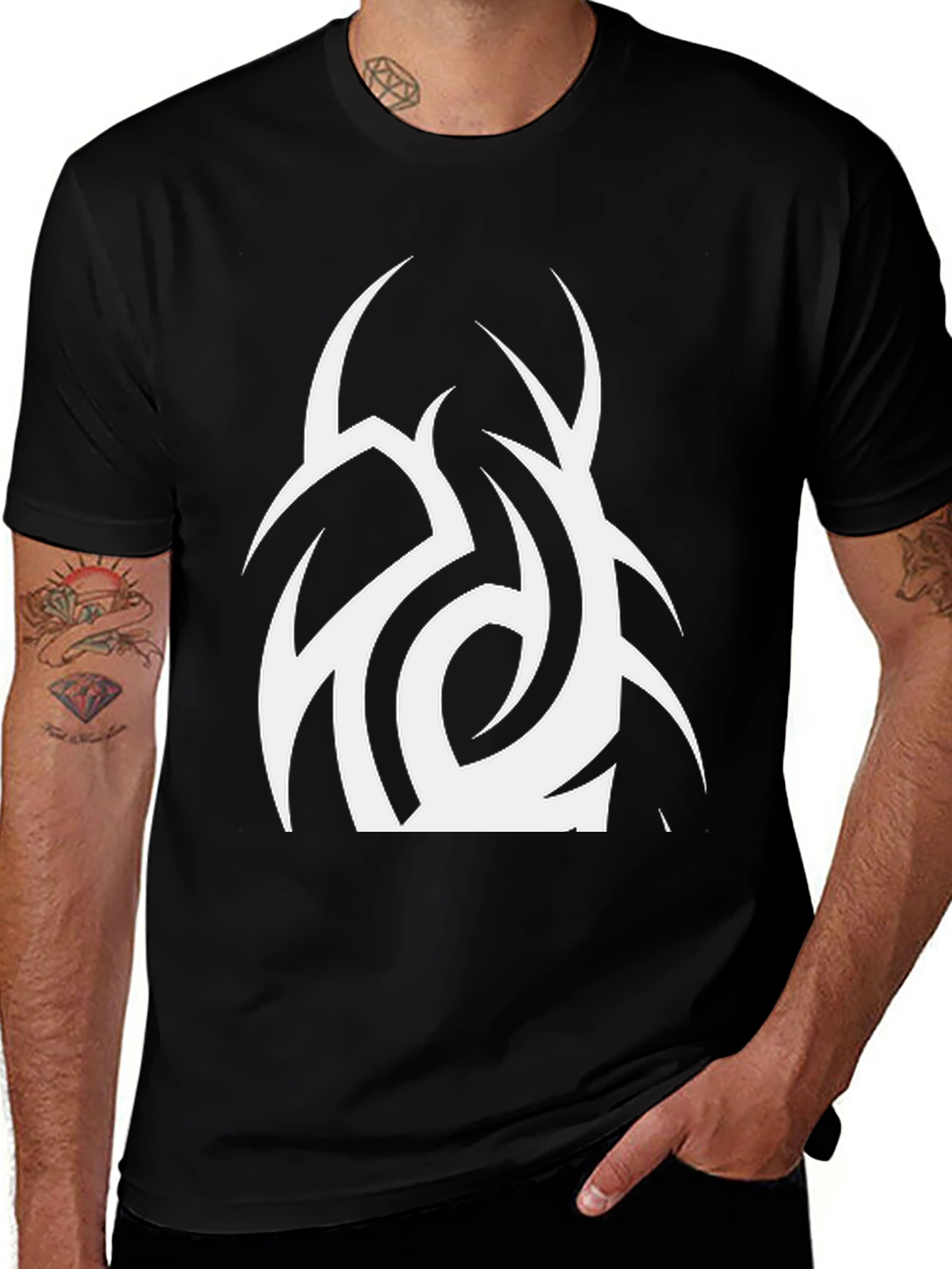 Abstract Graphic Black T-Shirt