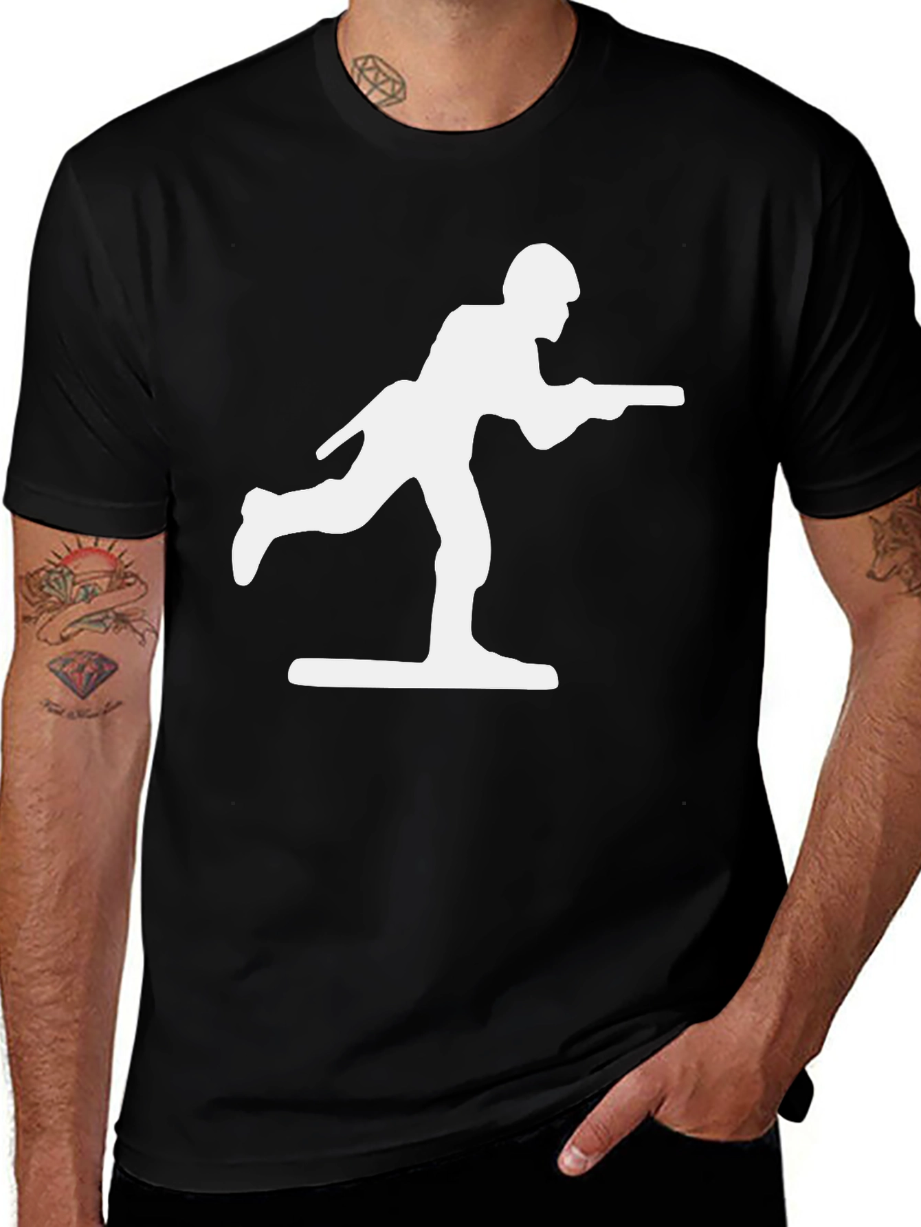 Toy Soldier Graphic Tee - Black Cotton Blend