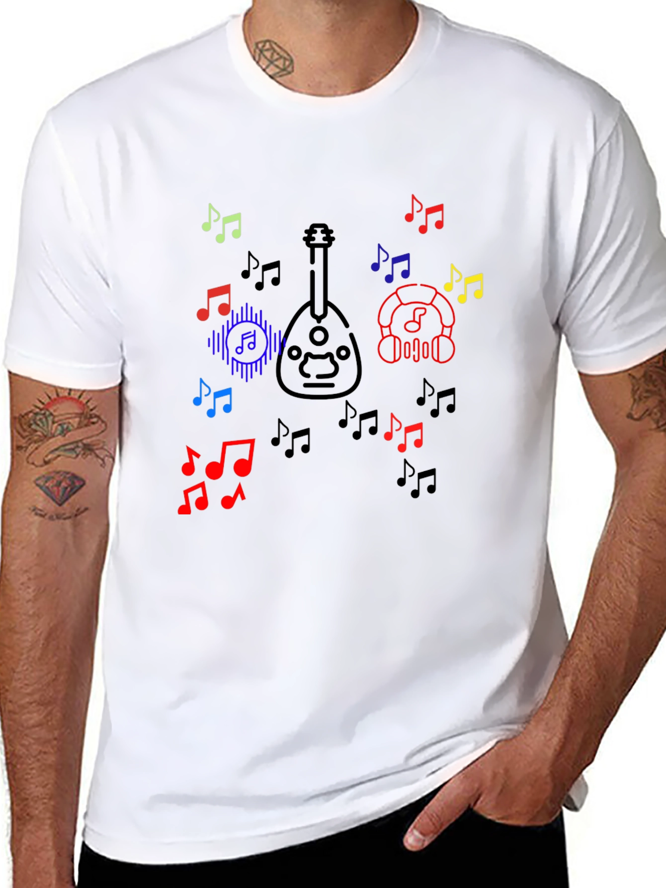 Musical Notes & Oud Black T-Shirt