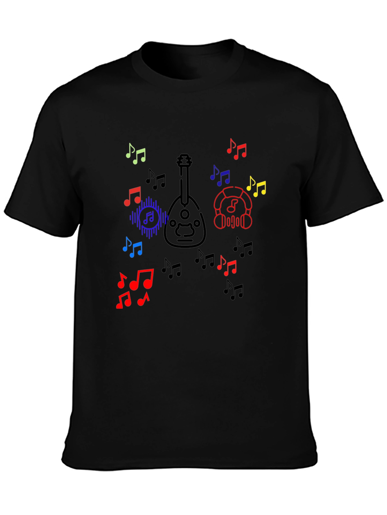 Musical Notes & Oud Black T-Shirt