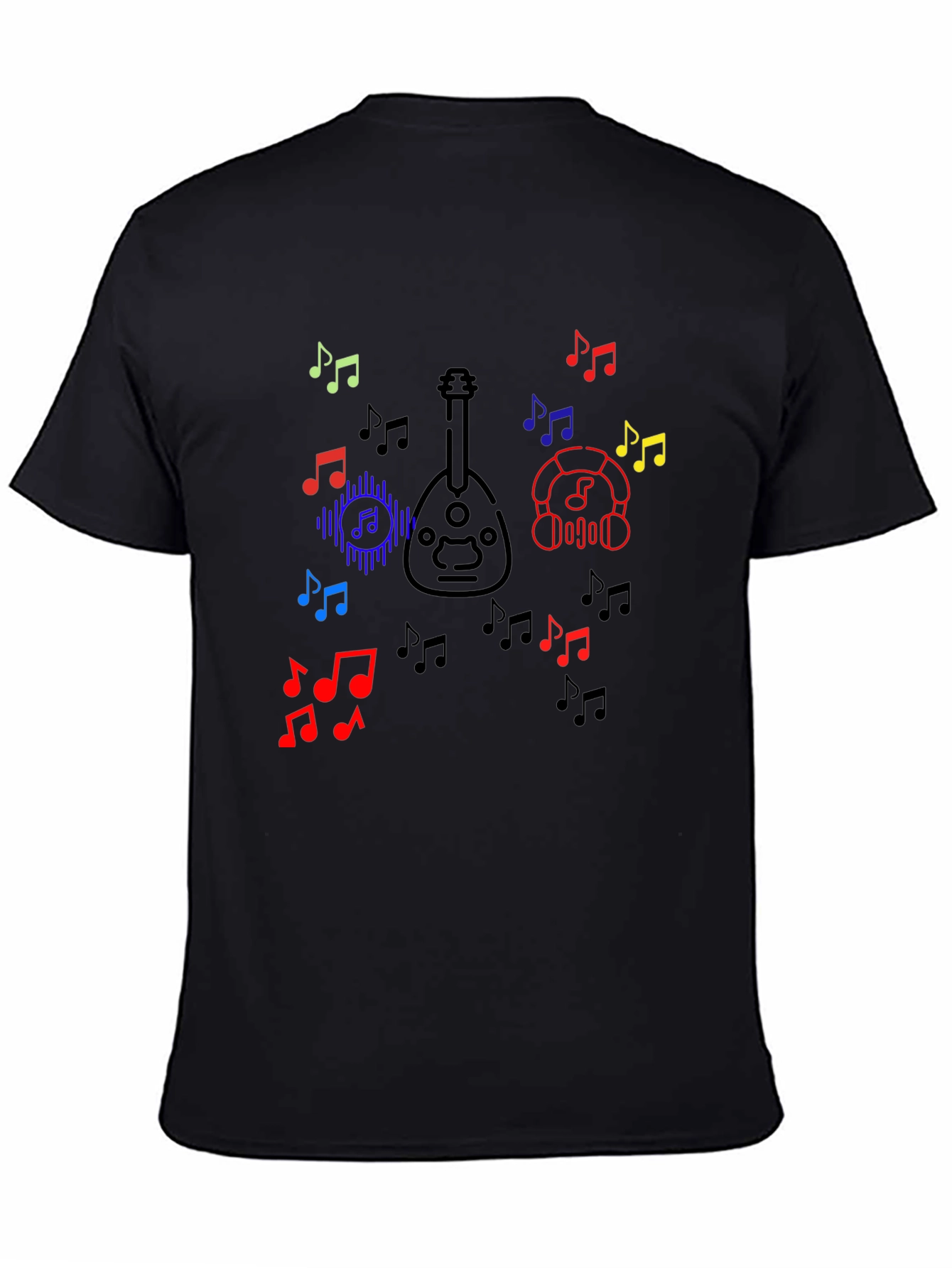 Musical Notes & Oud Black T-Shirt