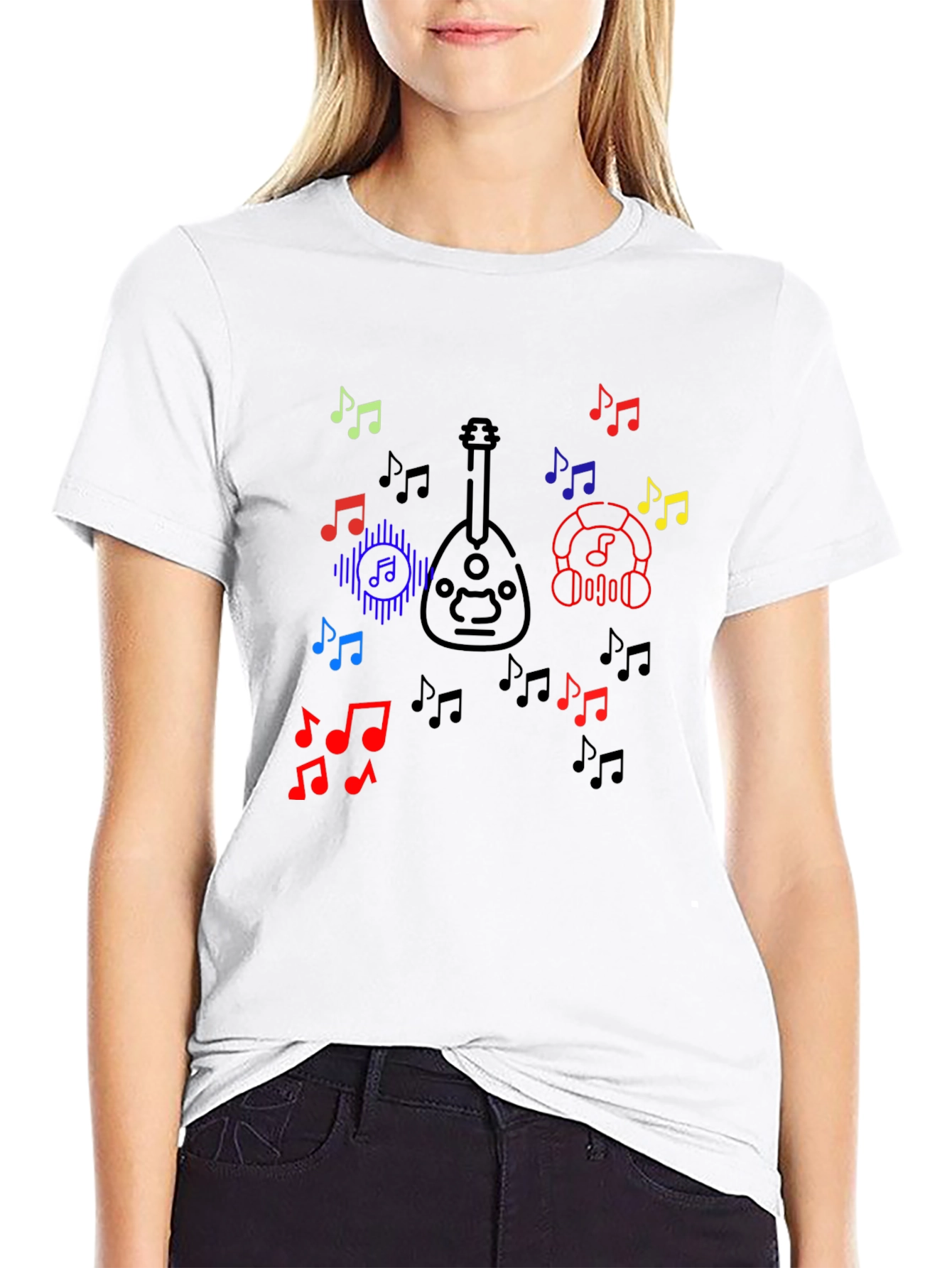 Musical Notes & Oud Black T-Shirt