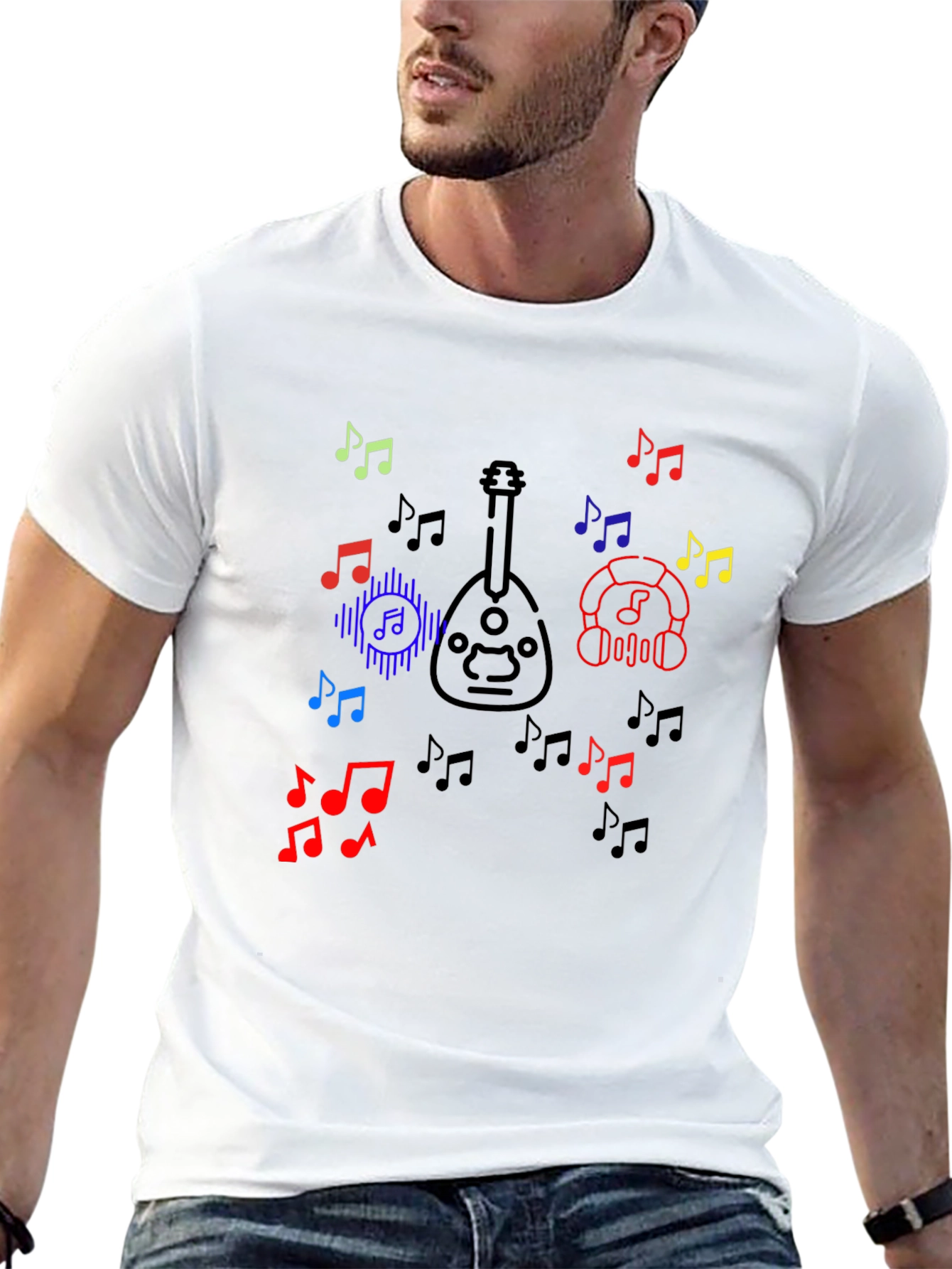 Musical Notes & Oud Black T-Shirt