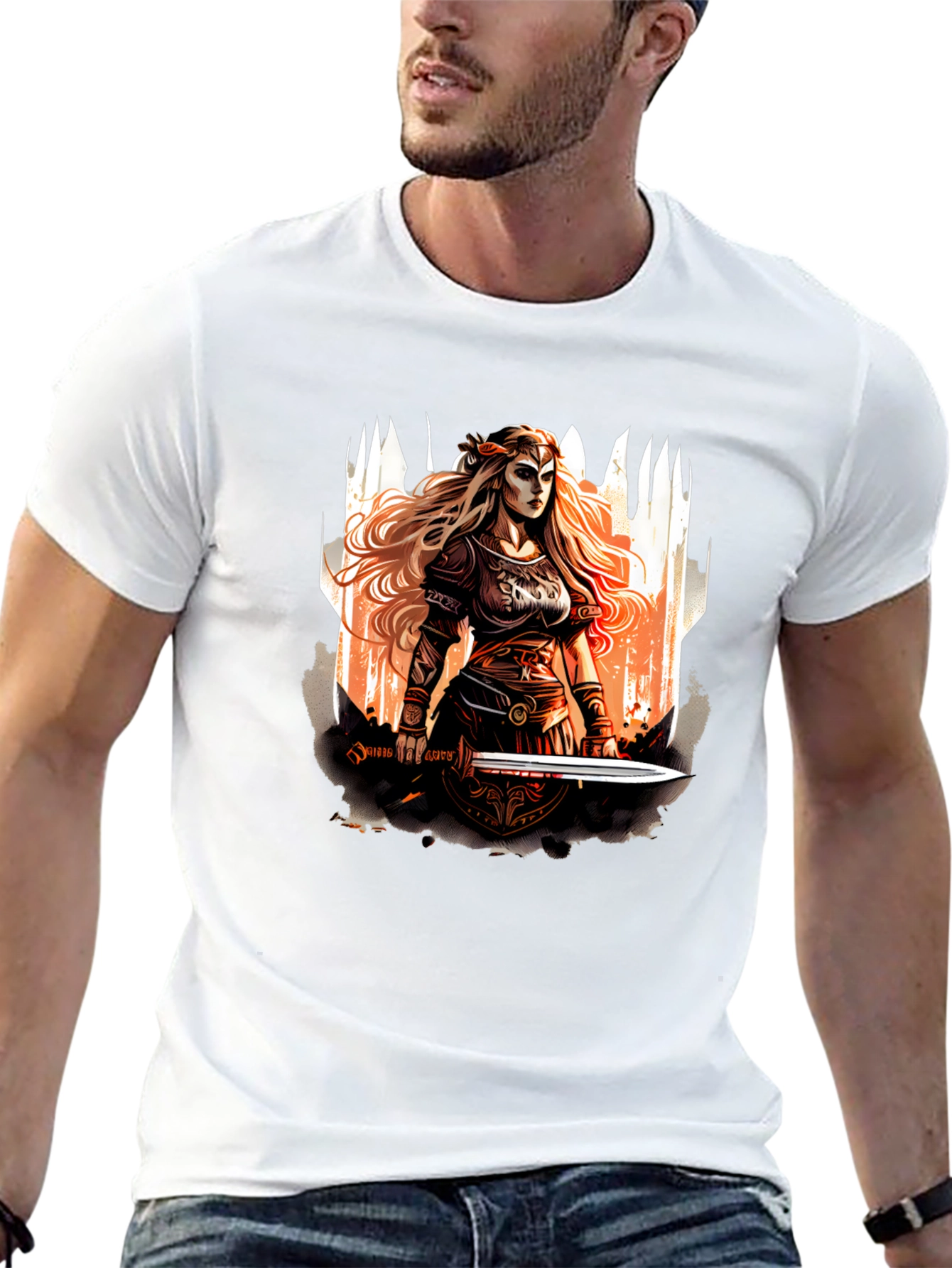 Warrior Woman Graphic T-Shirt - Black