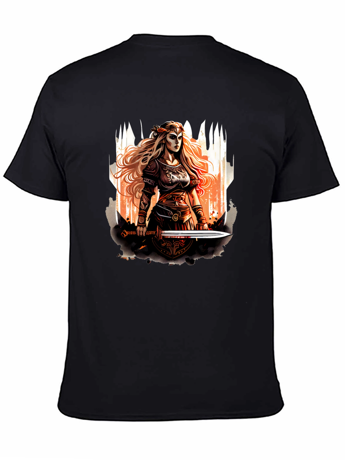 Warrior Woman Graphic T-Shirt - Black