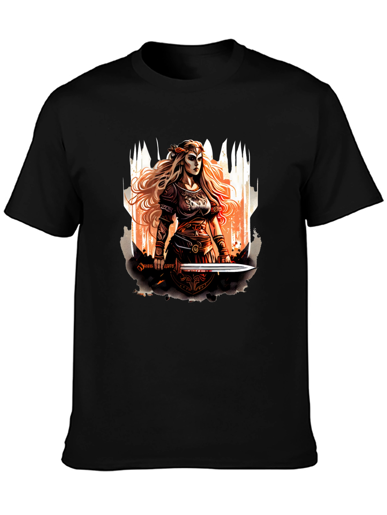 Warrior Woman Graphic T-Shirt - Black