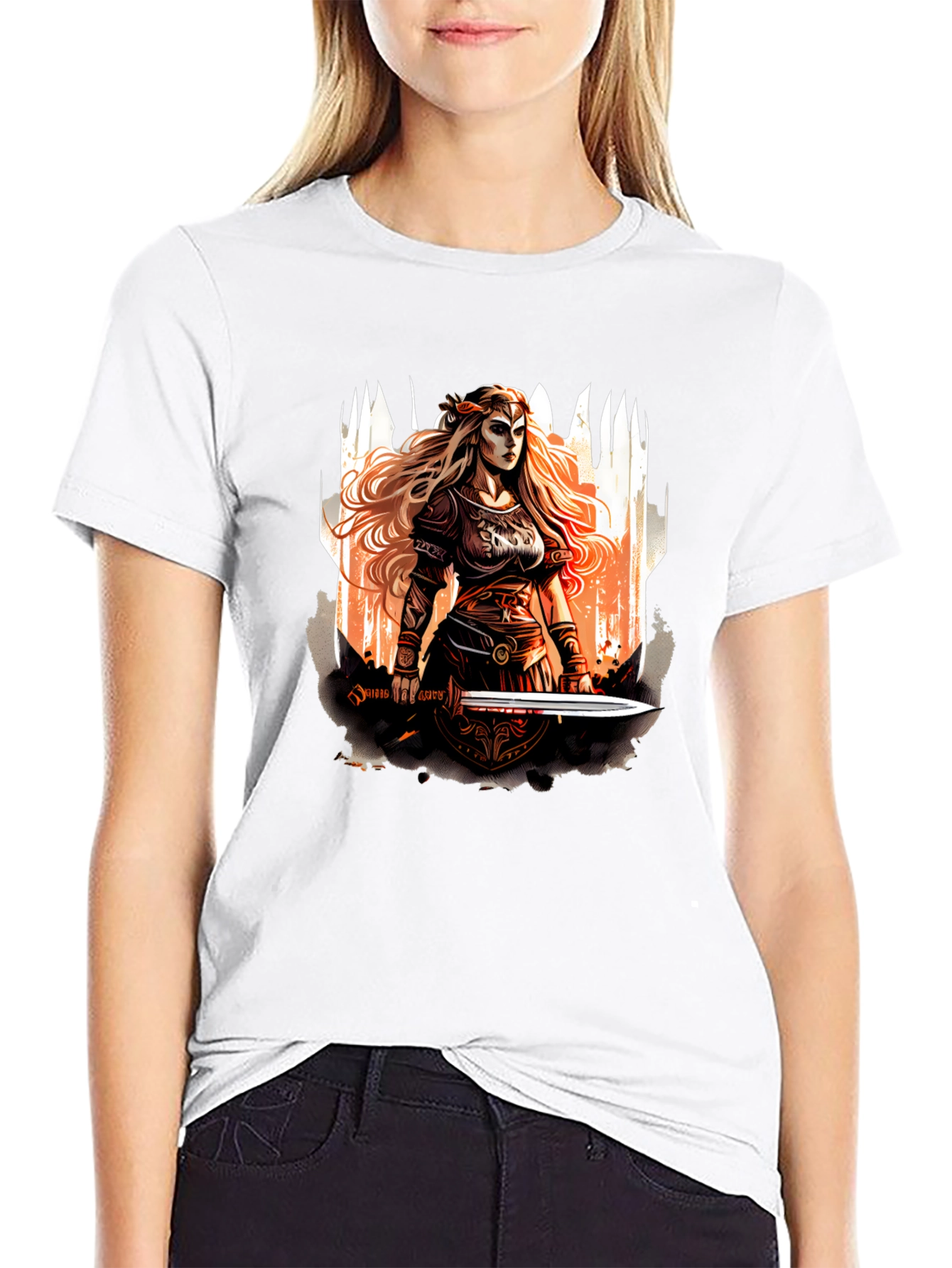 Warrior Woman Graphic T-Shirt - Black
