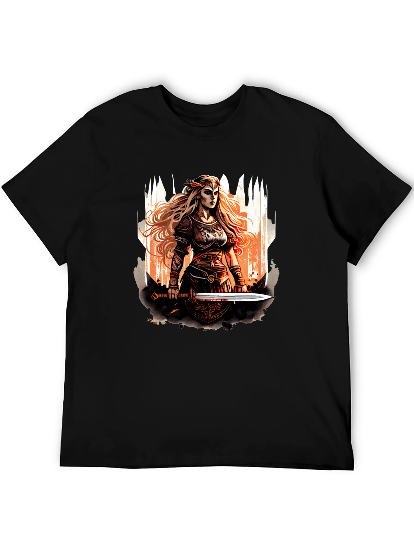 Warrior Woman Graphic T-Shirt - Black