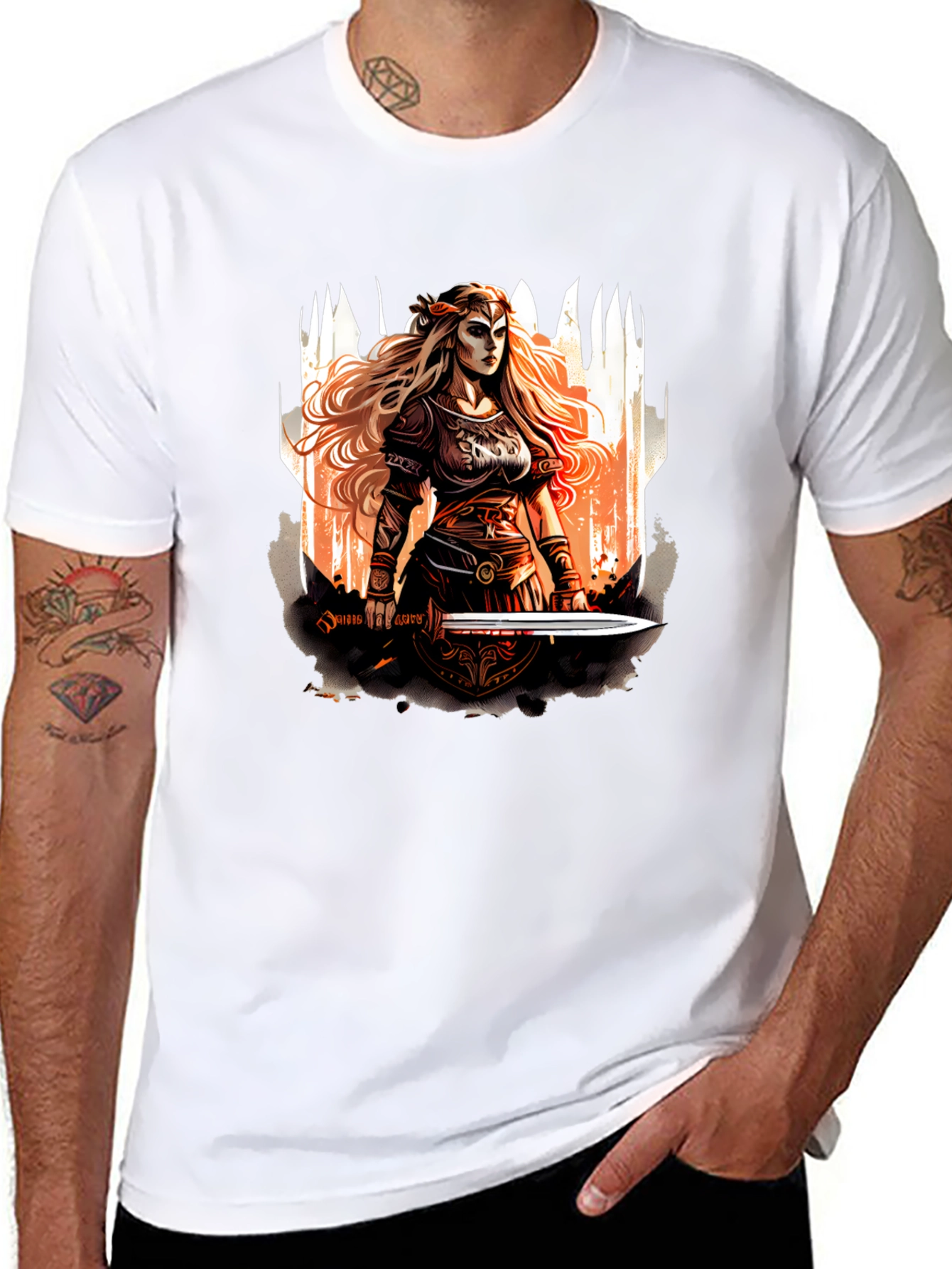 Warrior Woman Graphic T-Shirt - Black