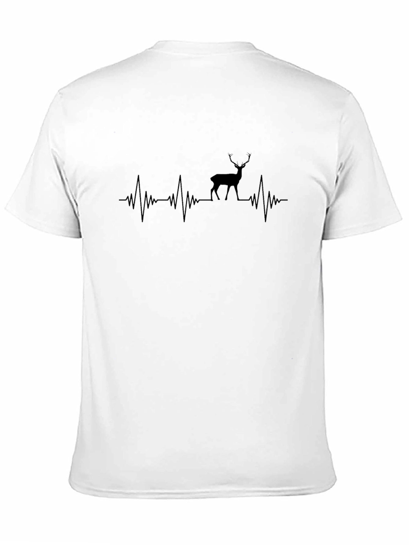 Deer Heartbeat T-Shirt - Black Graphic Tee