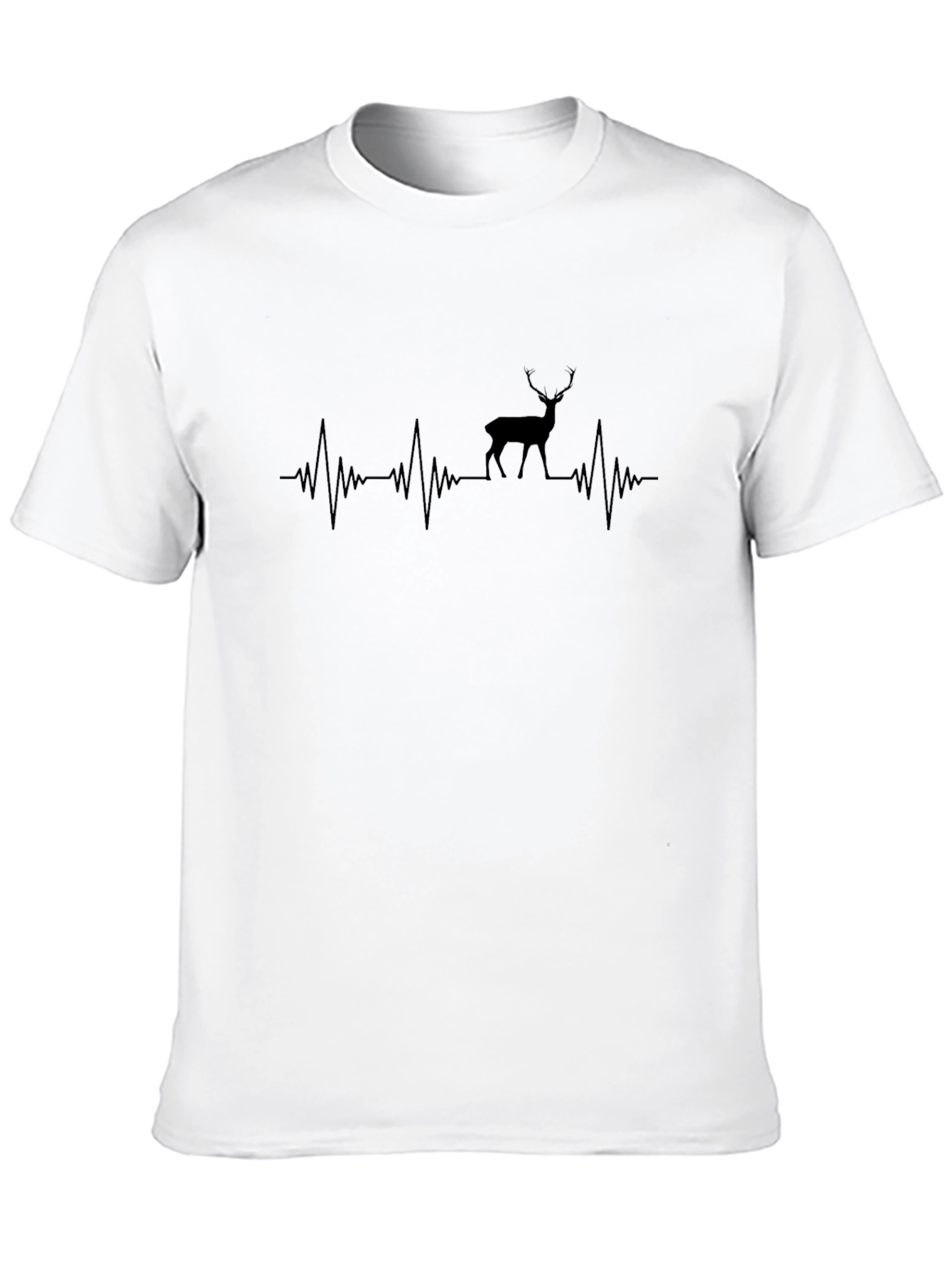 Deer Heartbeat T-Shirt - Black Graphic Tee