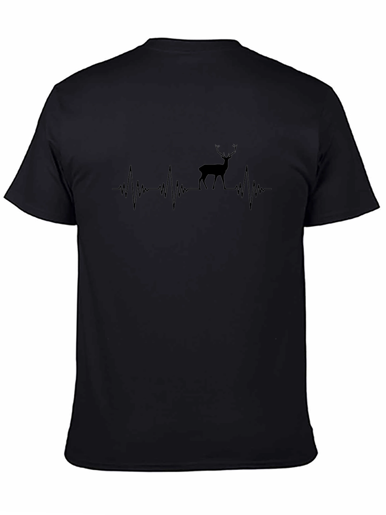Deer Heartbeat T-Shirt - Black Graphic Tee