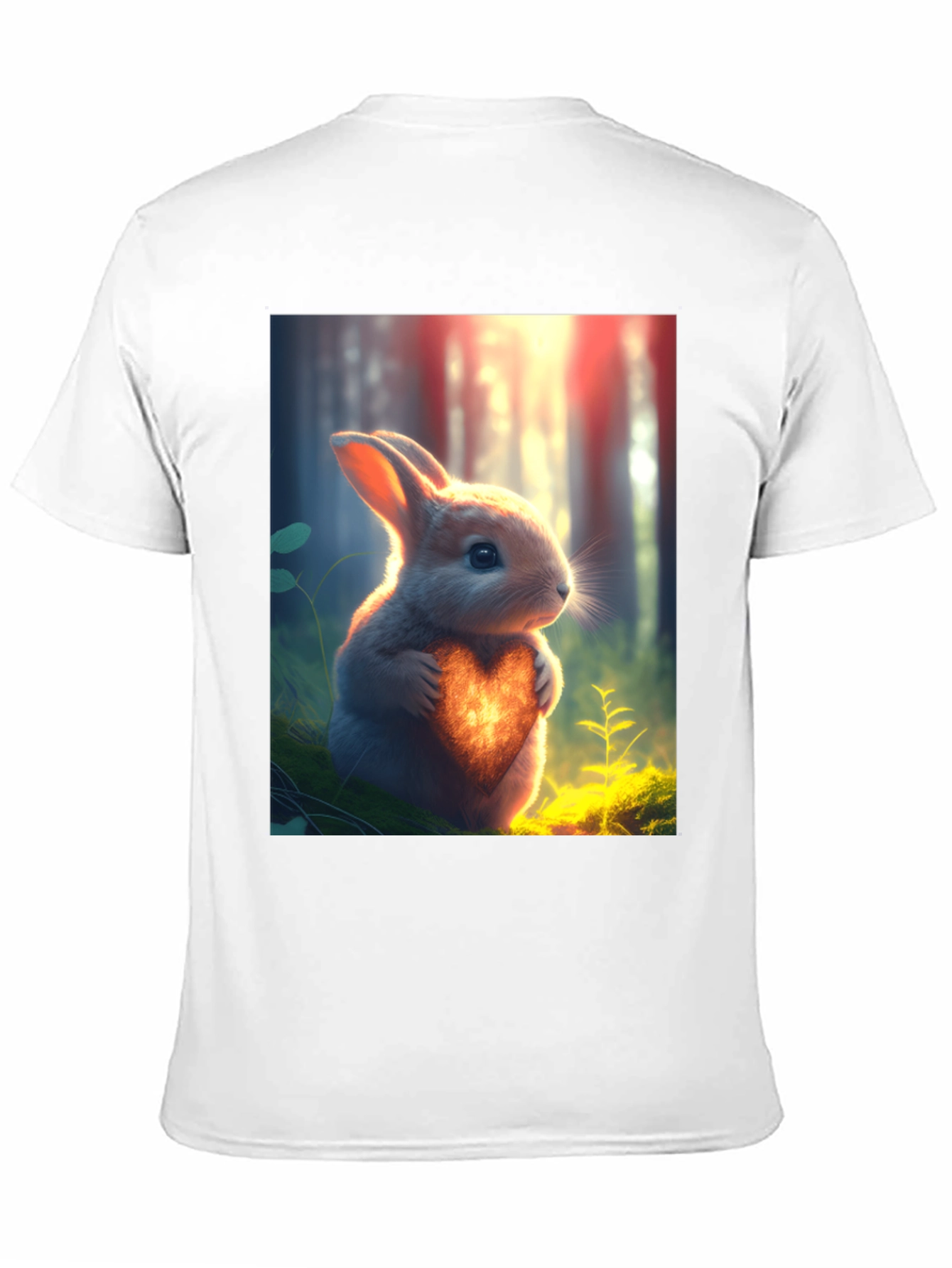 Heartfelt Bunny Graphic Tee - Soft Black Cotton