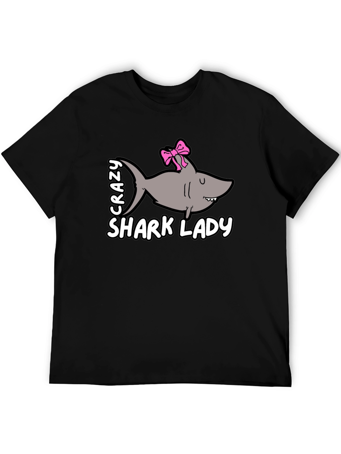Crazy Shark Lady T-Shirt - Black