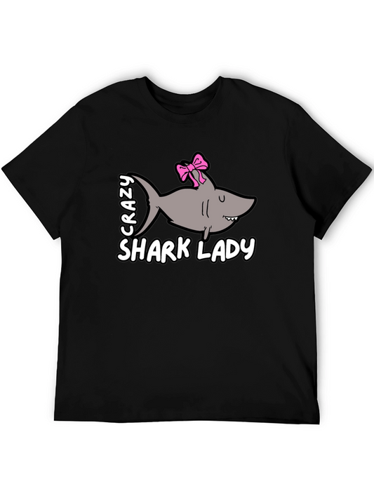 Crazy Shark Lady T-Shirt - Black