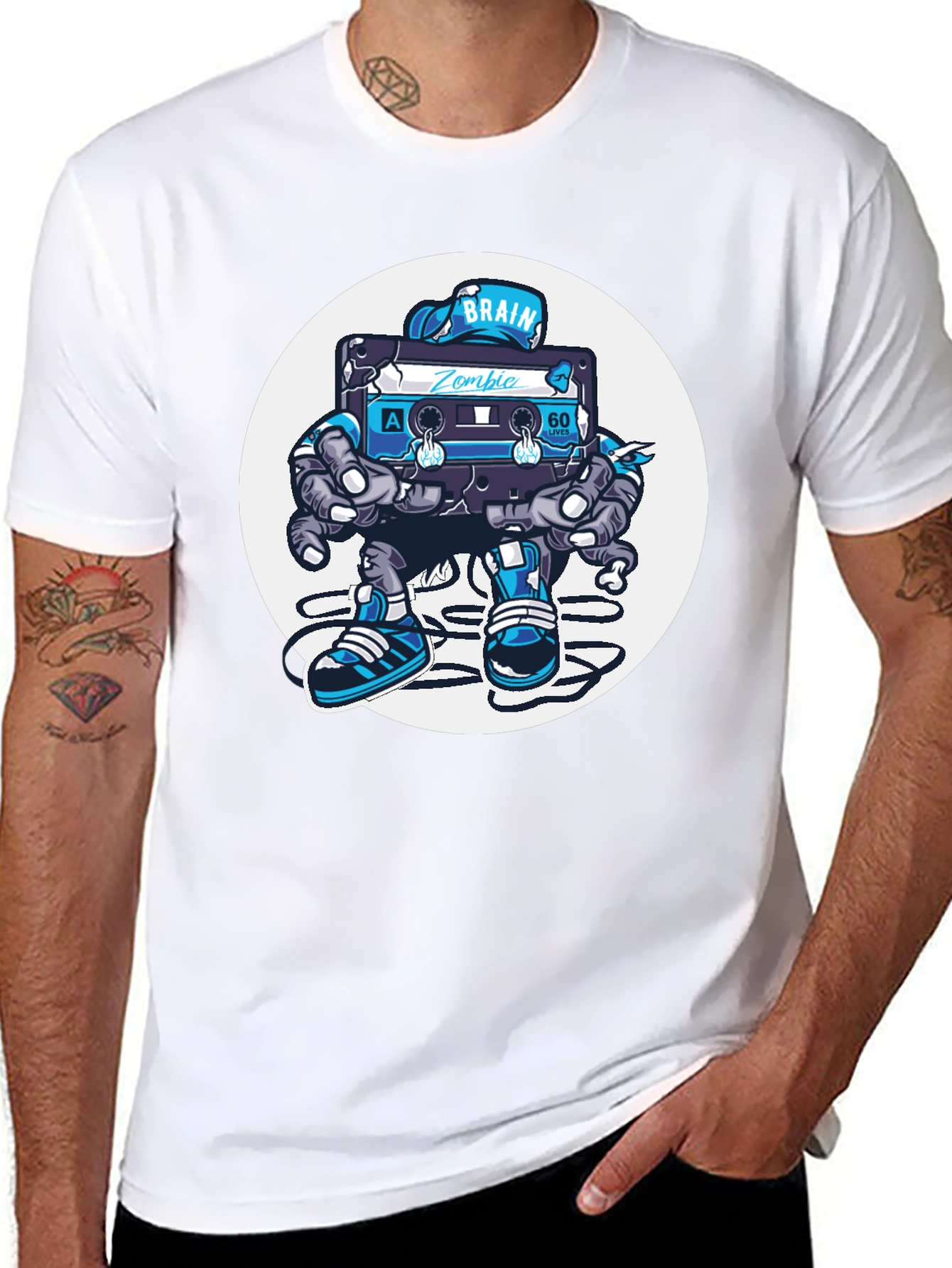 Zombie Brain Tape T-Shirt - Black