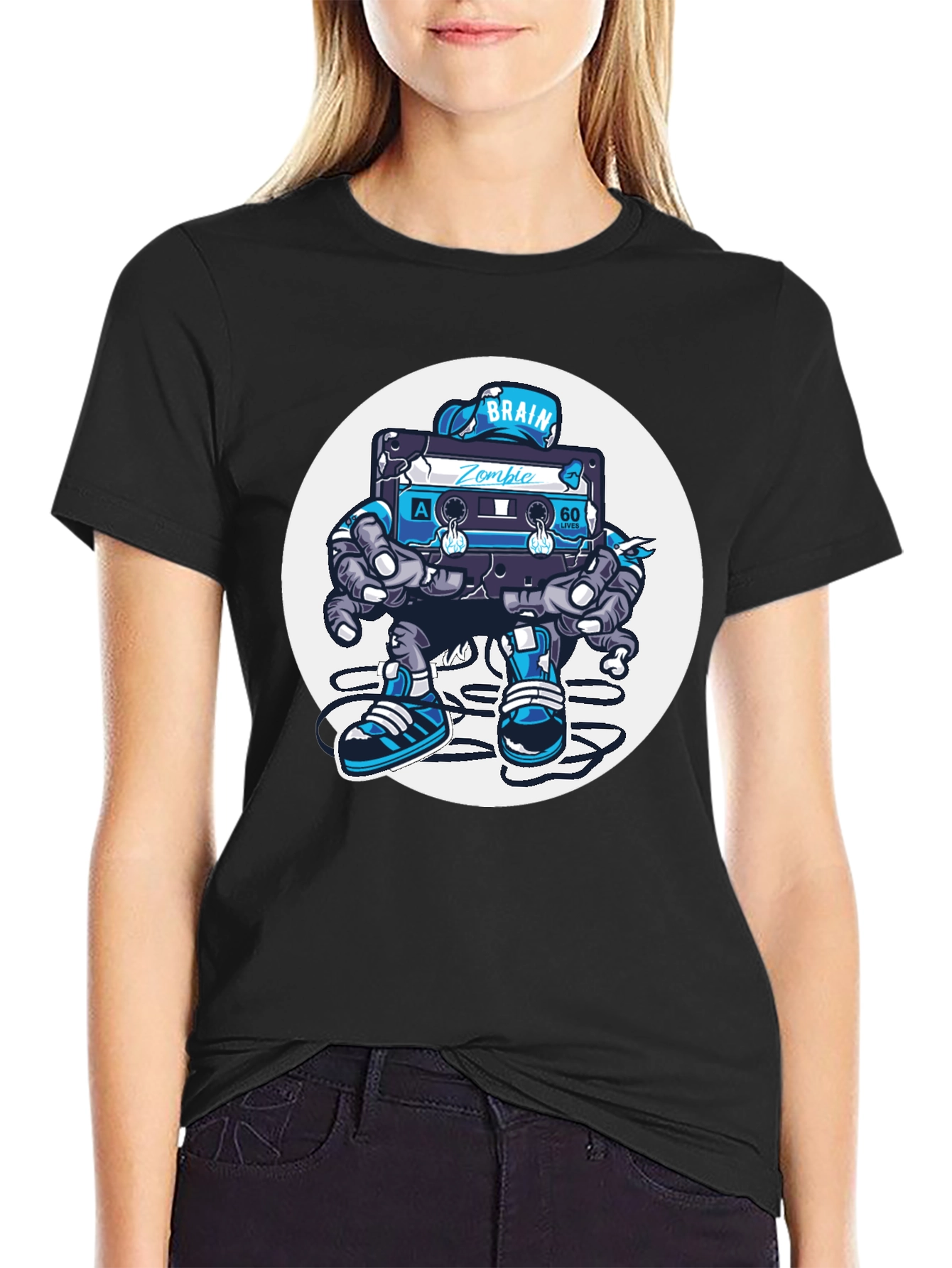 Zombie Brain Tape T-Shirt - Black