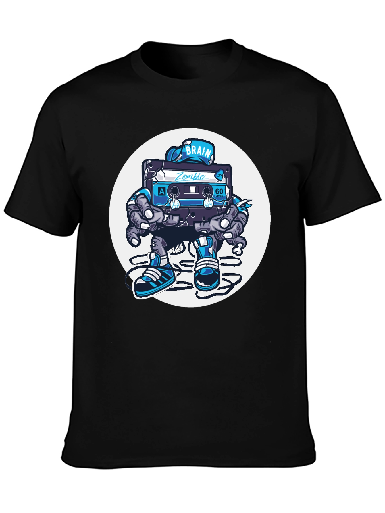 Zombie Brain Tape T-Shirt - Black