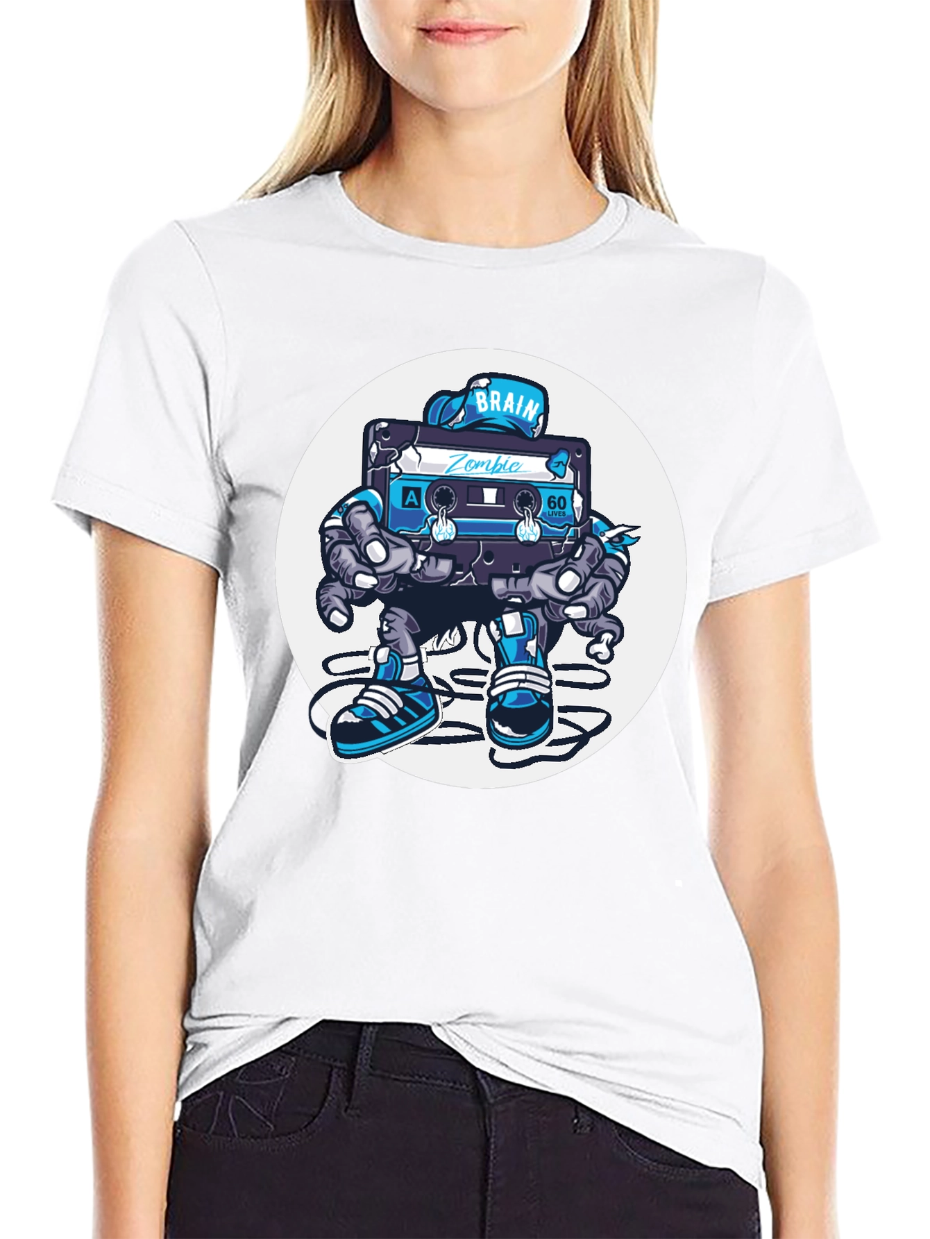 Zombie Brain Tape T-Shirt - Black