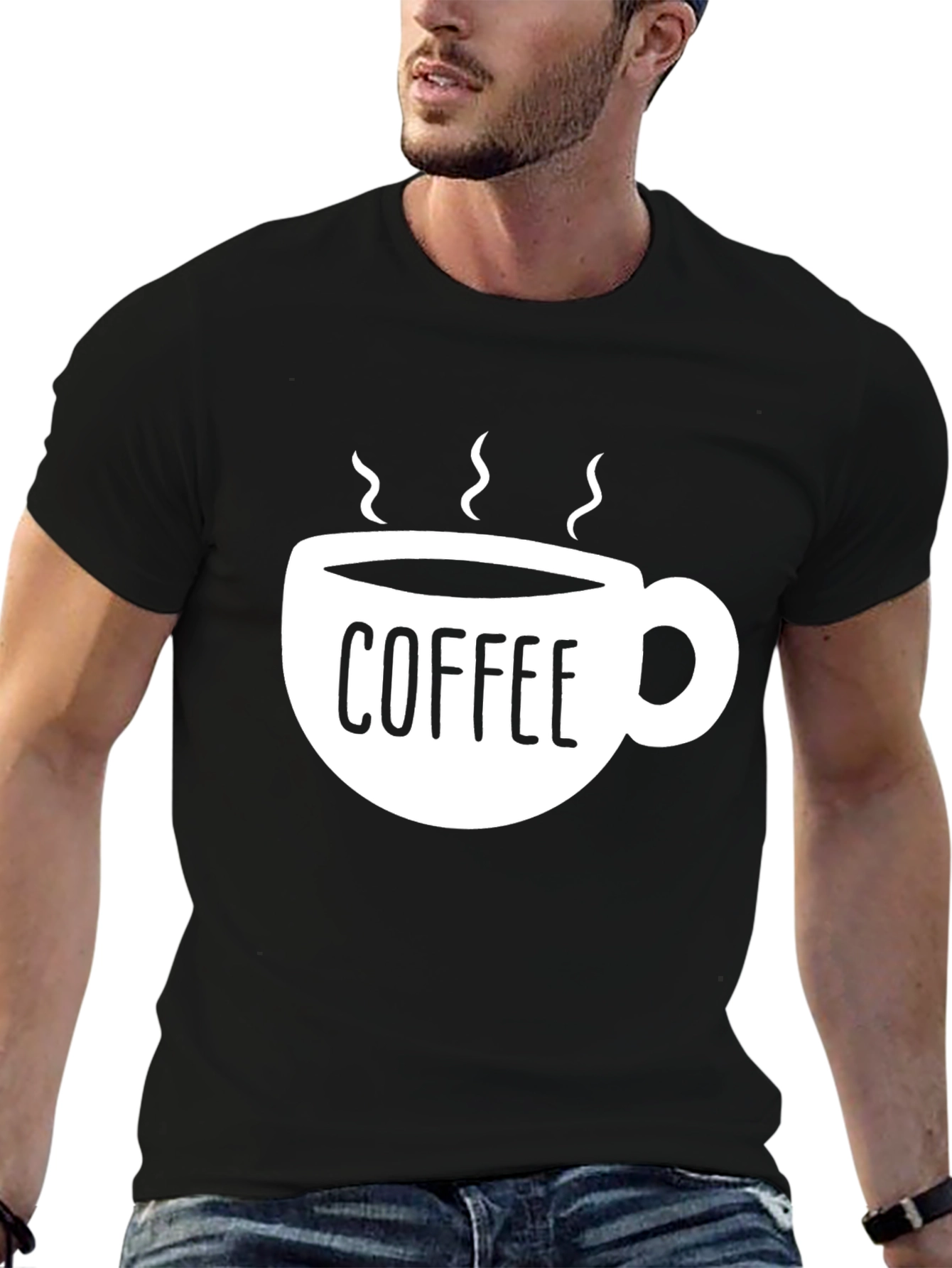 Coffee Cup Graphic Black T-Shirt